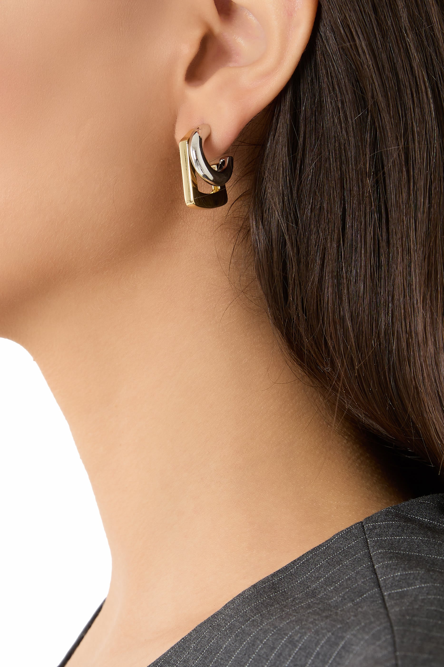 Tina Mini Pavé Earrings, 12K Gold Plated Brass & Crystals
