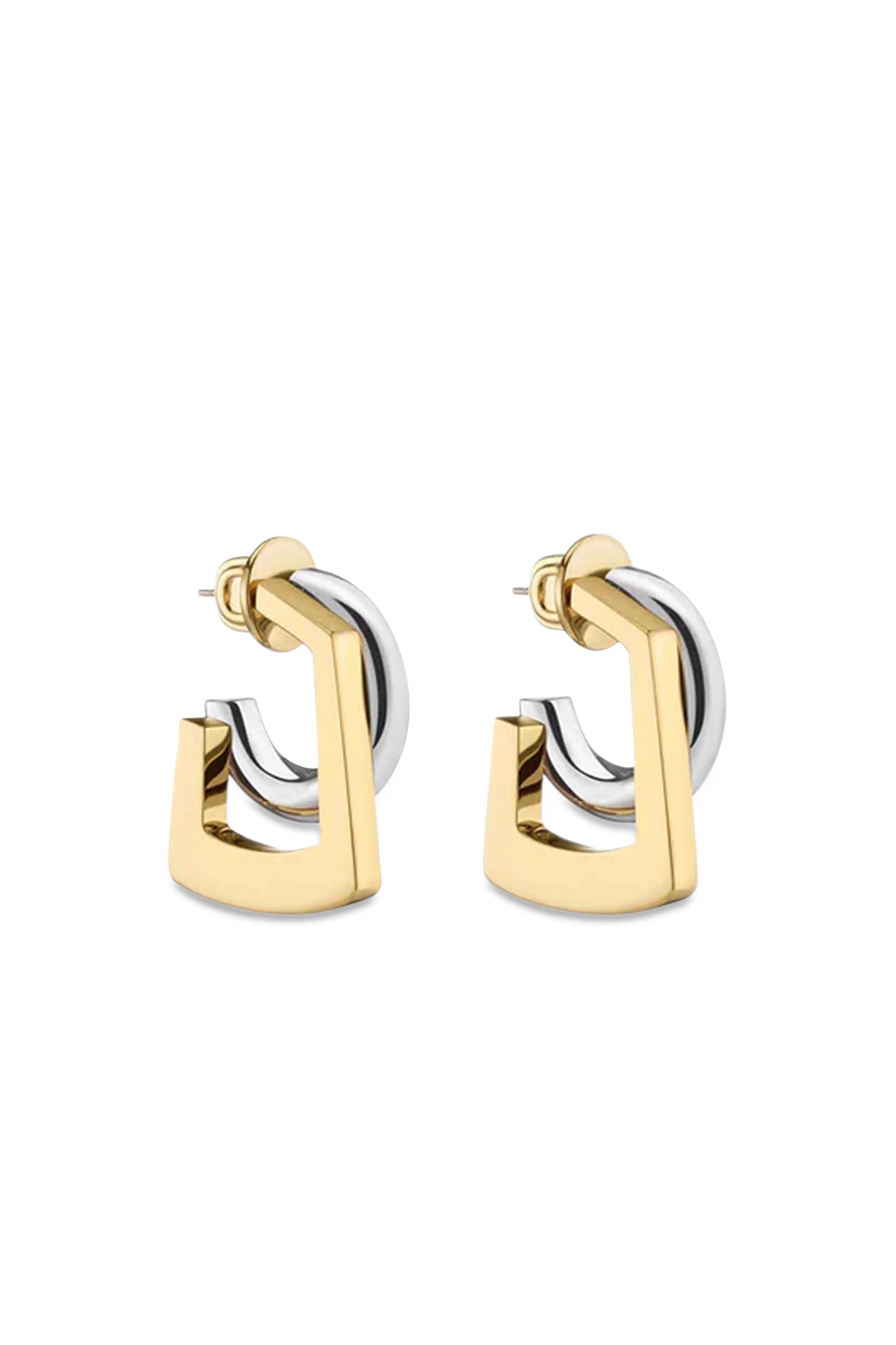 Tina Mini Pavé Earrings, 12K Gold Plated Brass & Crystals