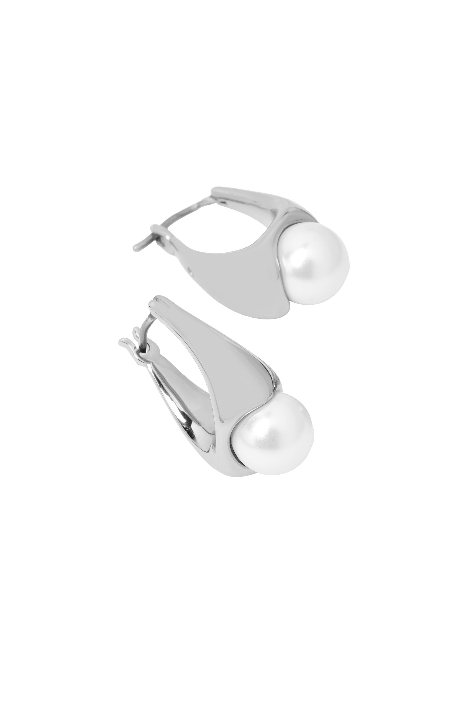 Harmony Huggies Earrings, Titanium & Glass