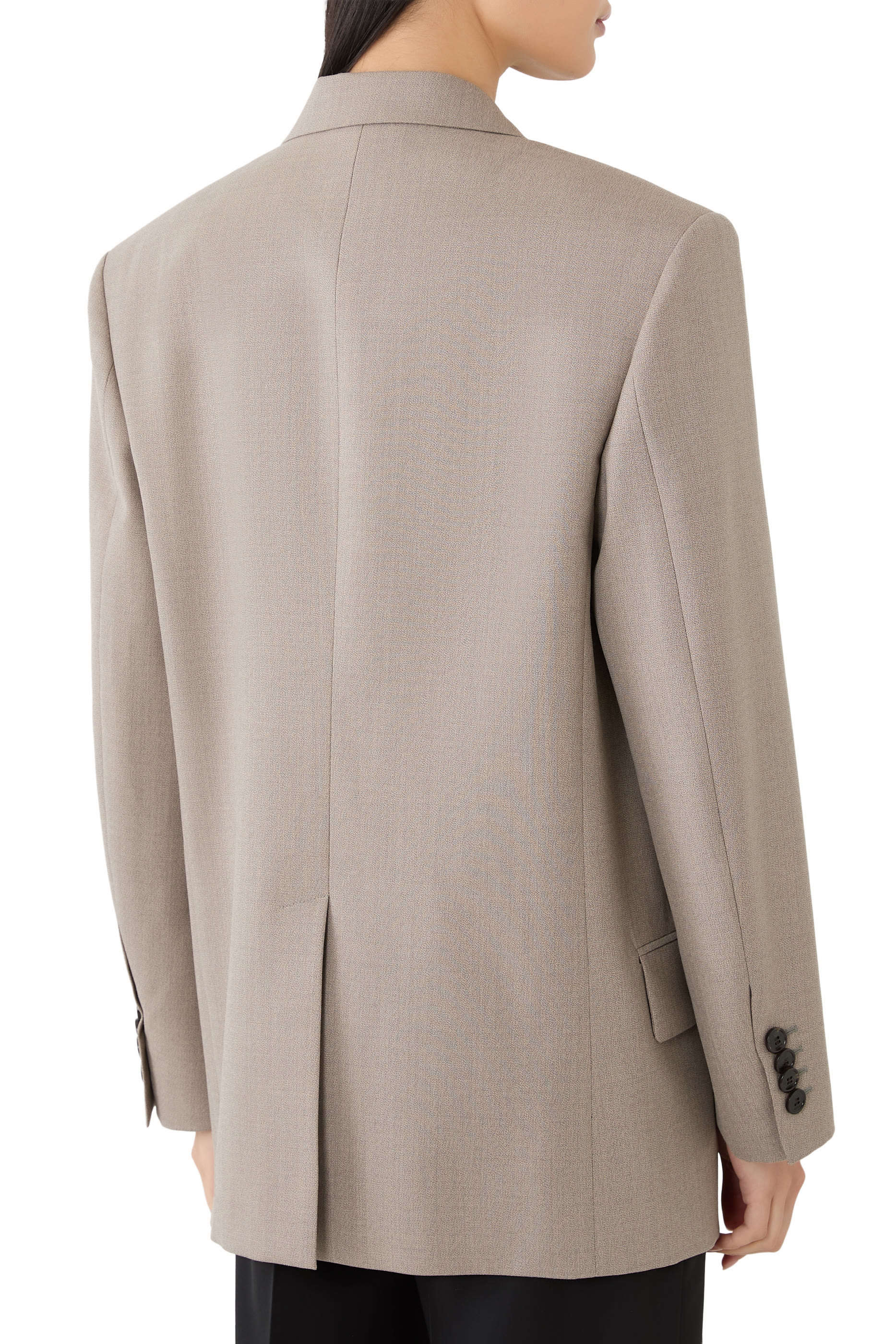  Double-Breasted Wool Mouliné Jacket 