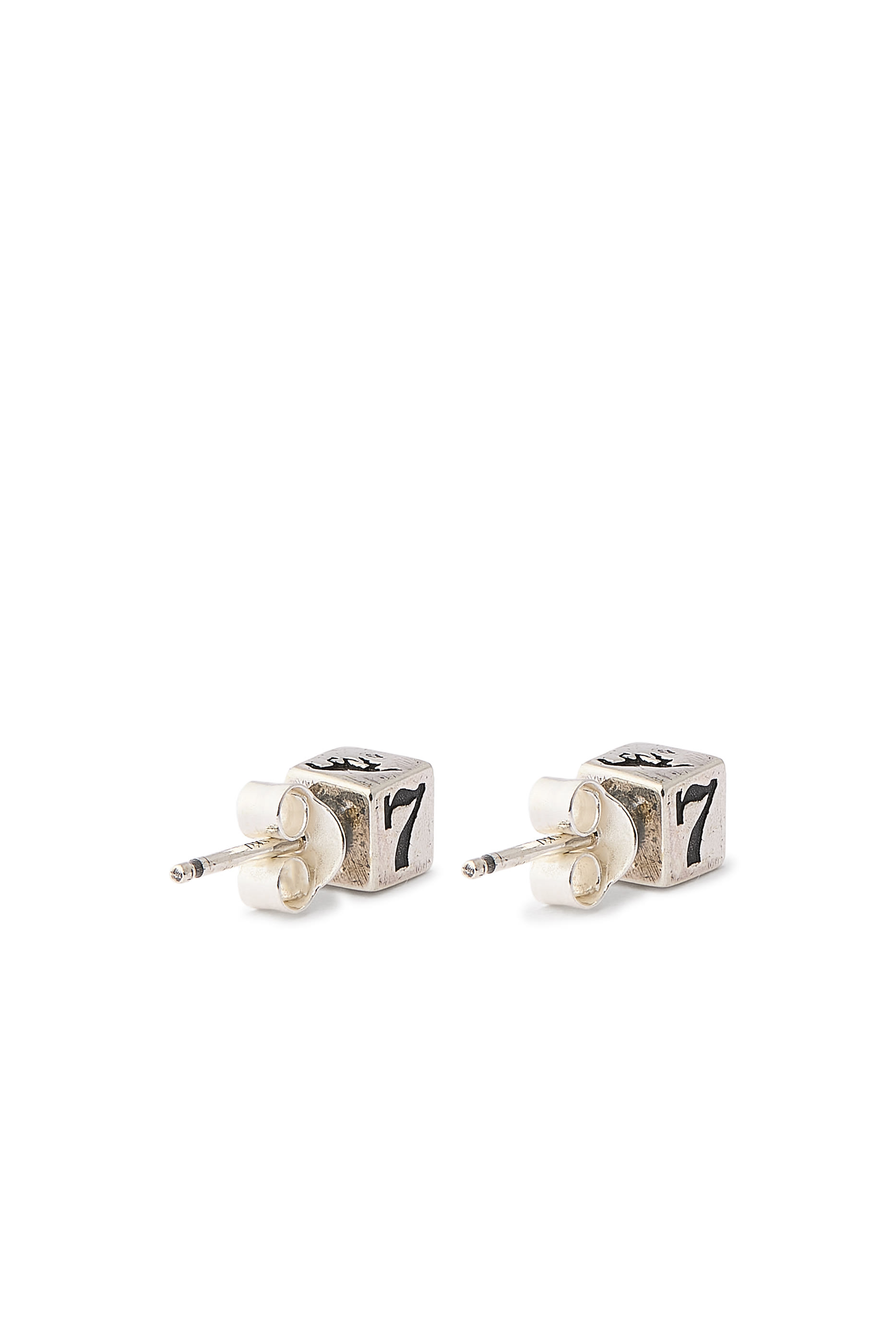 Dice Stud Earrings,  Sterling Silver