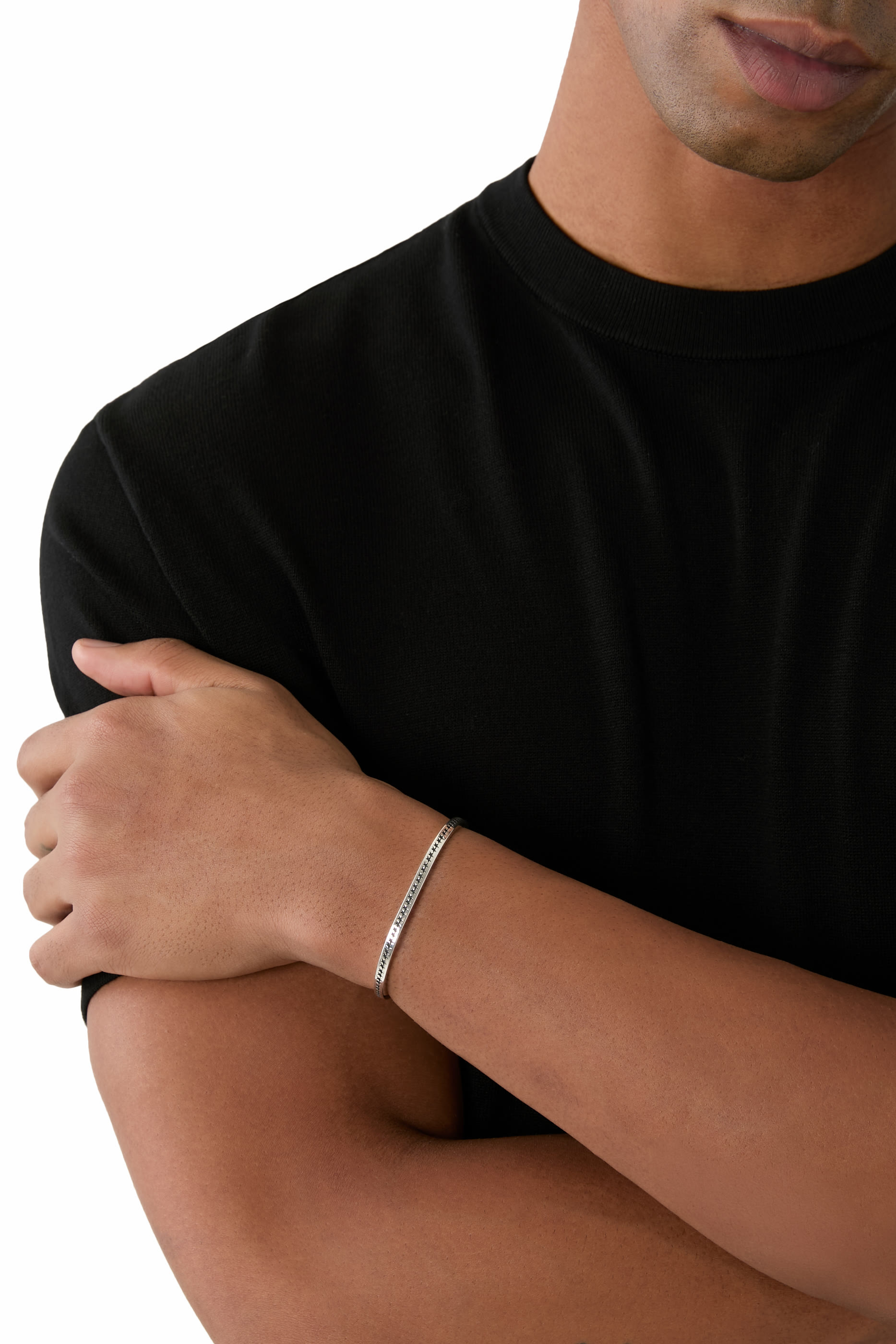 Icon Monogram Bangle, 925 Sterling Silver