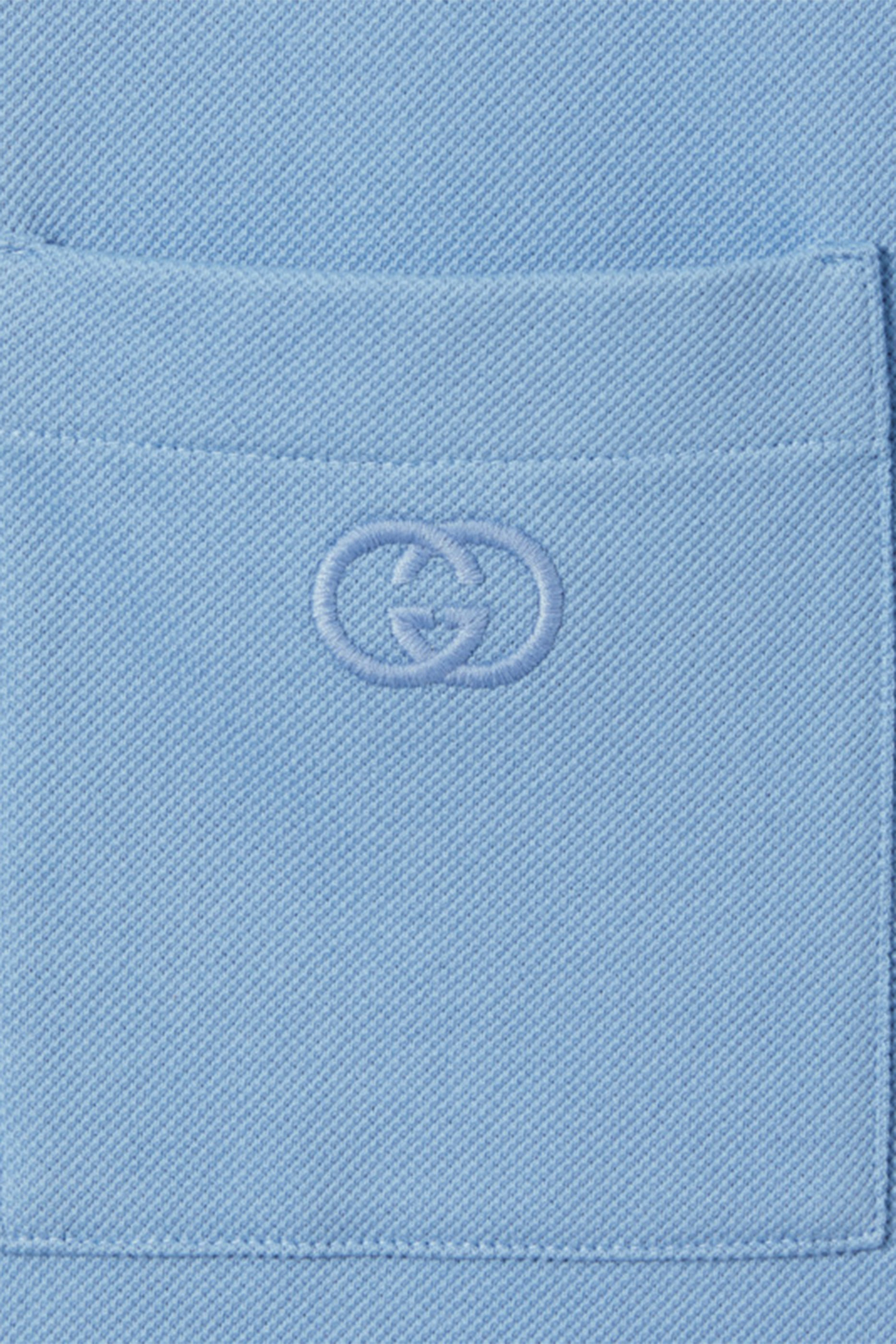  Cotton Piqué Polo Shirt with Embroidery