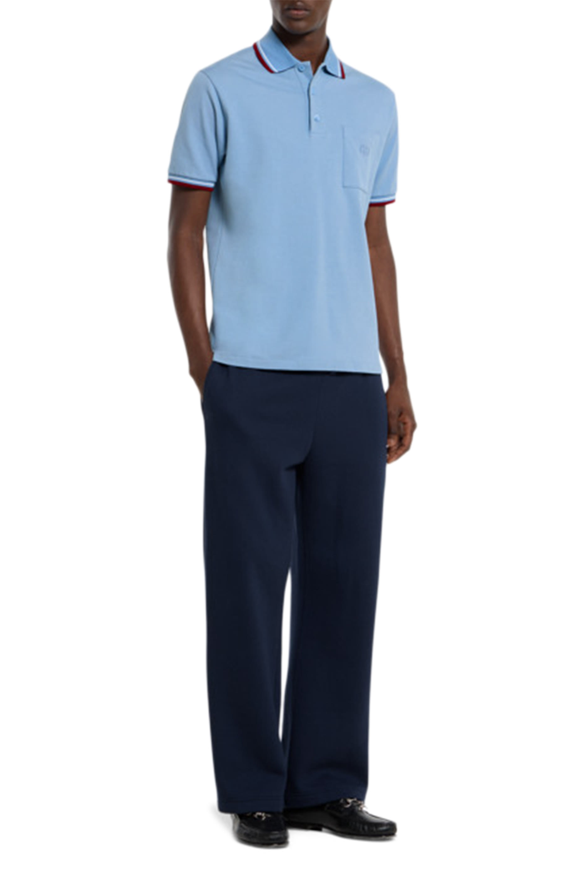  Cotton Piqué Polo Shirt with Embroidery