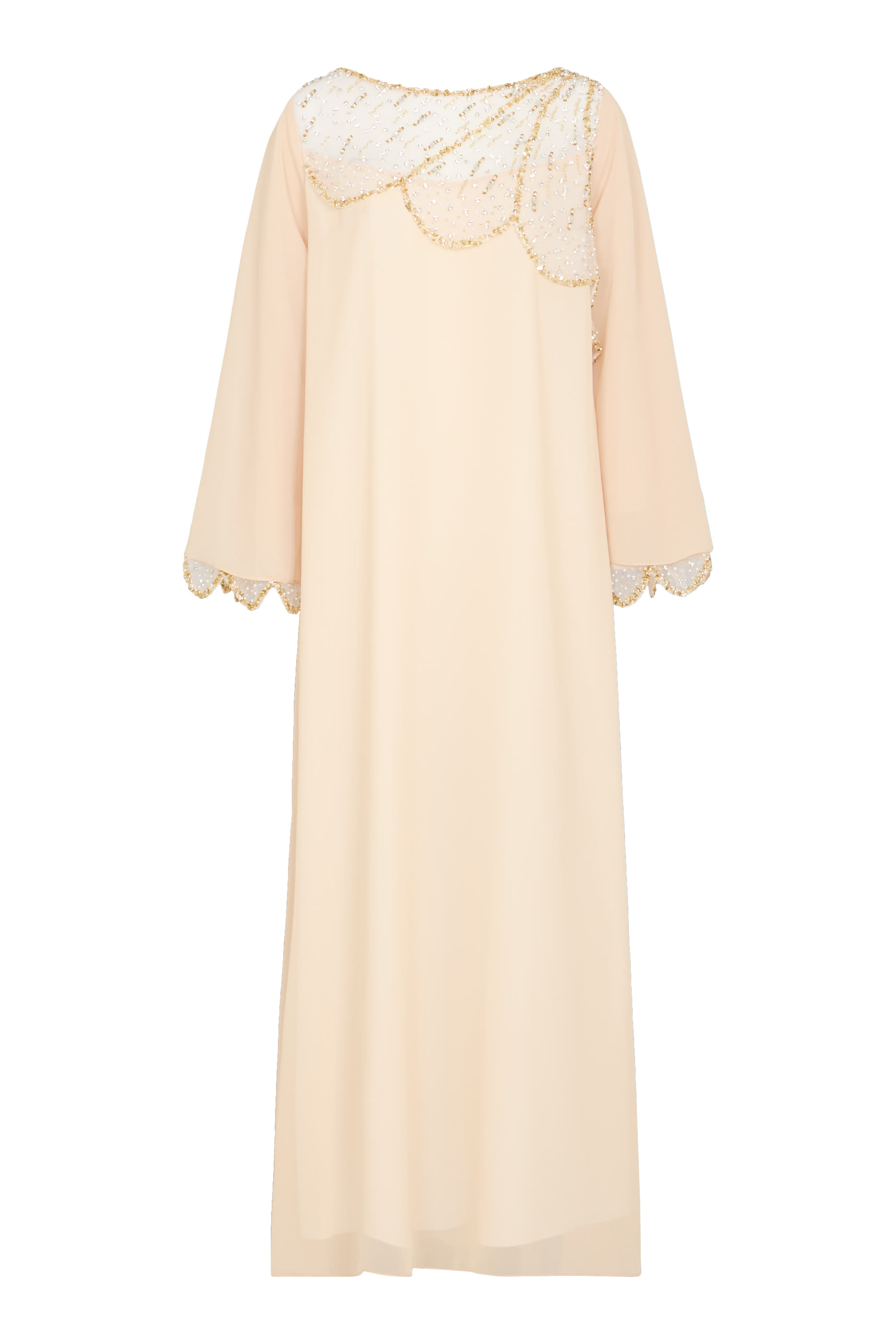 Scalloped Embellished Maxi Dress