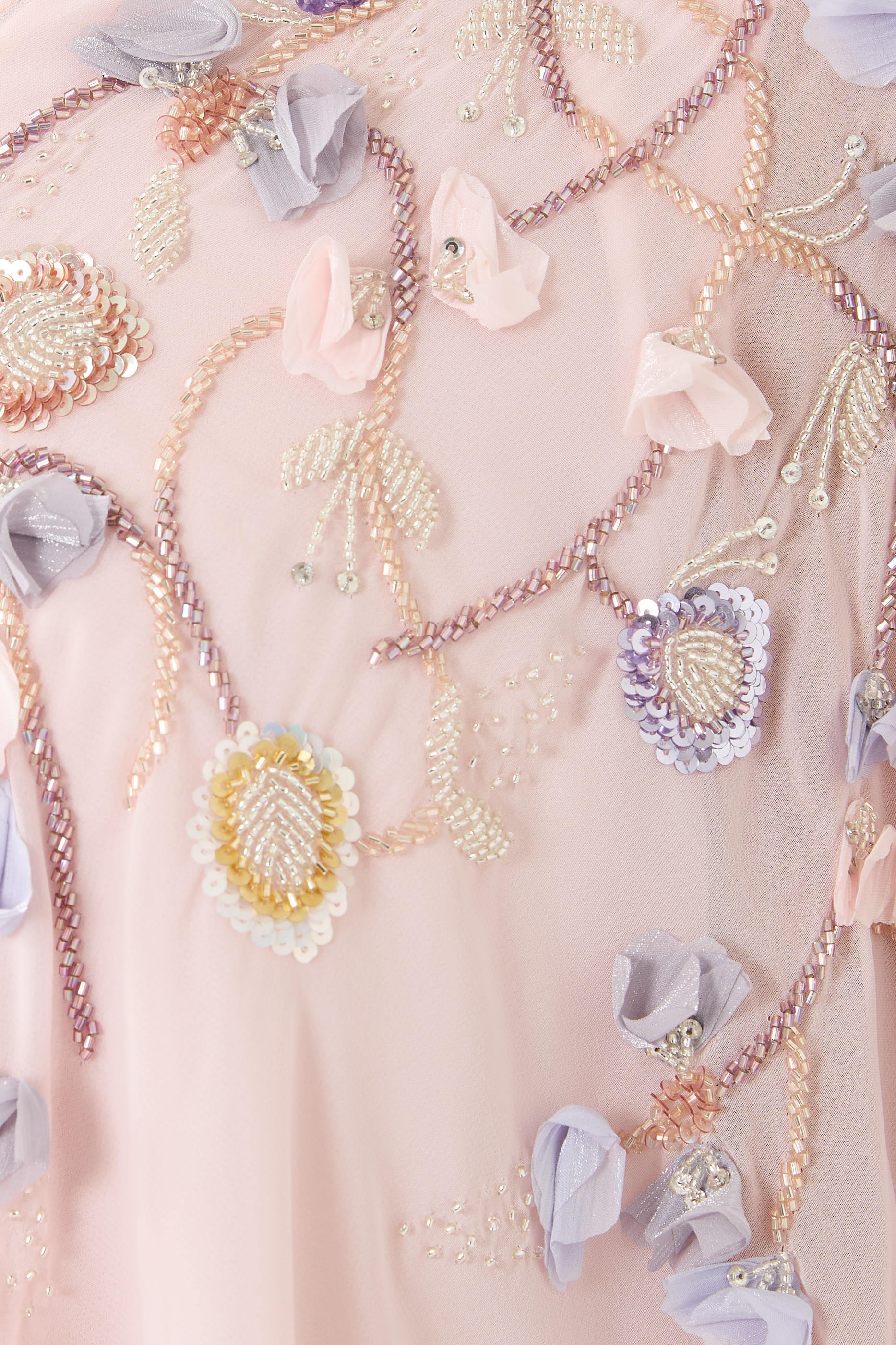 Petal Appliqué V-neck Maxi Dress