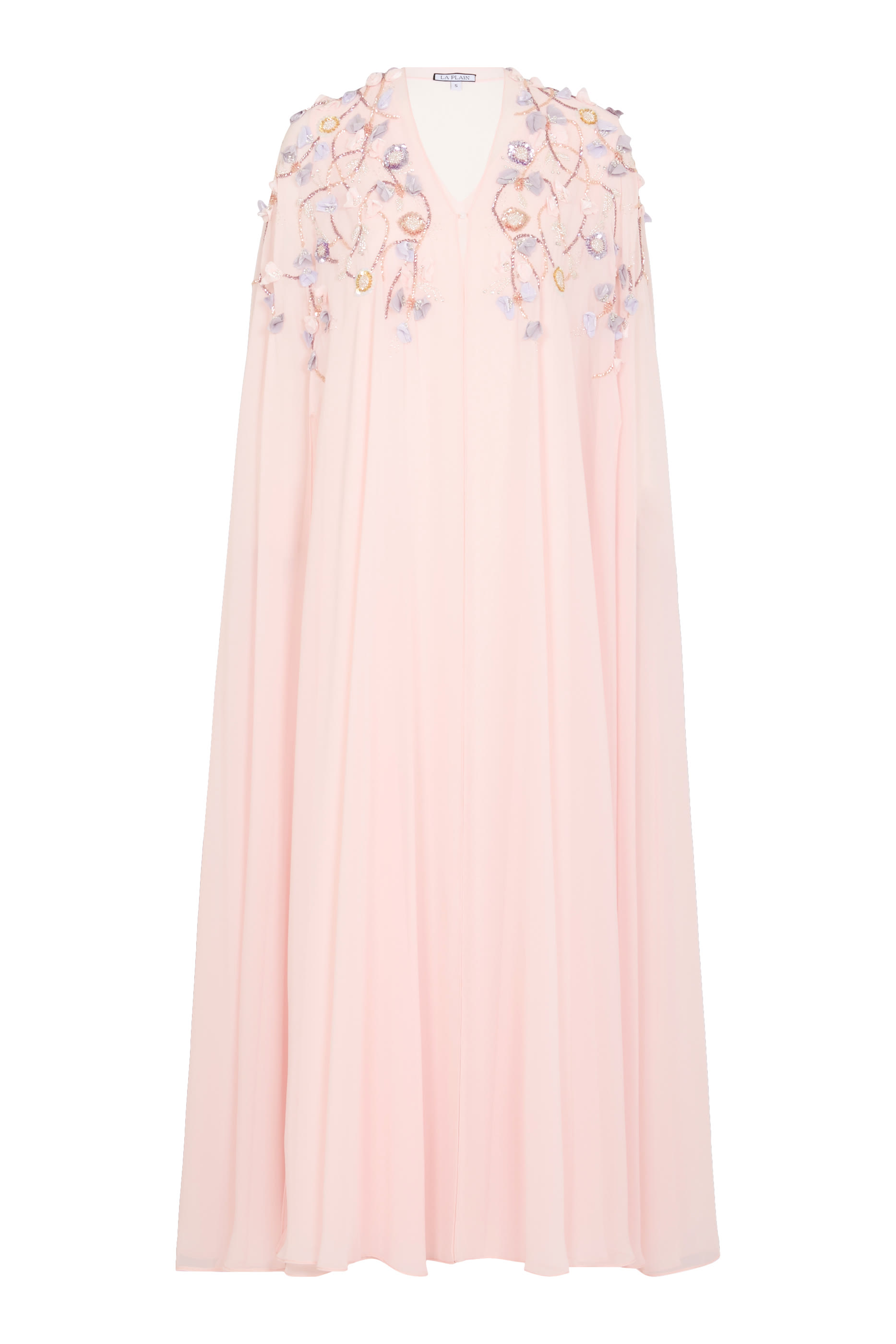 Petal Appliqué V-neck Maxi Dress
