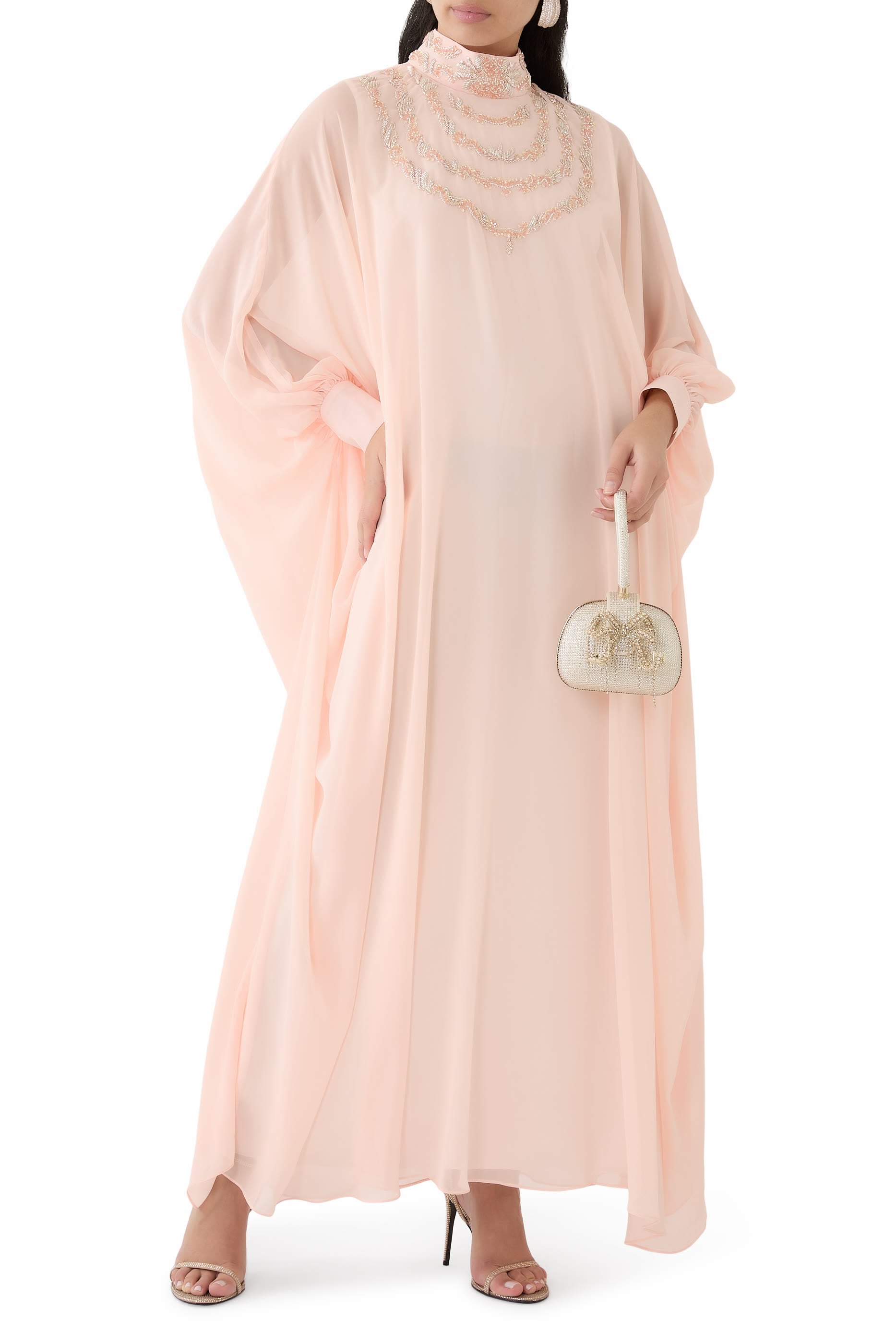 High Neck Embellished Kaftan
