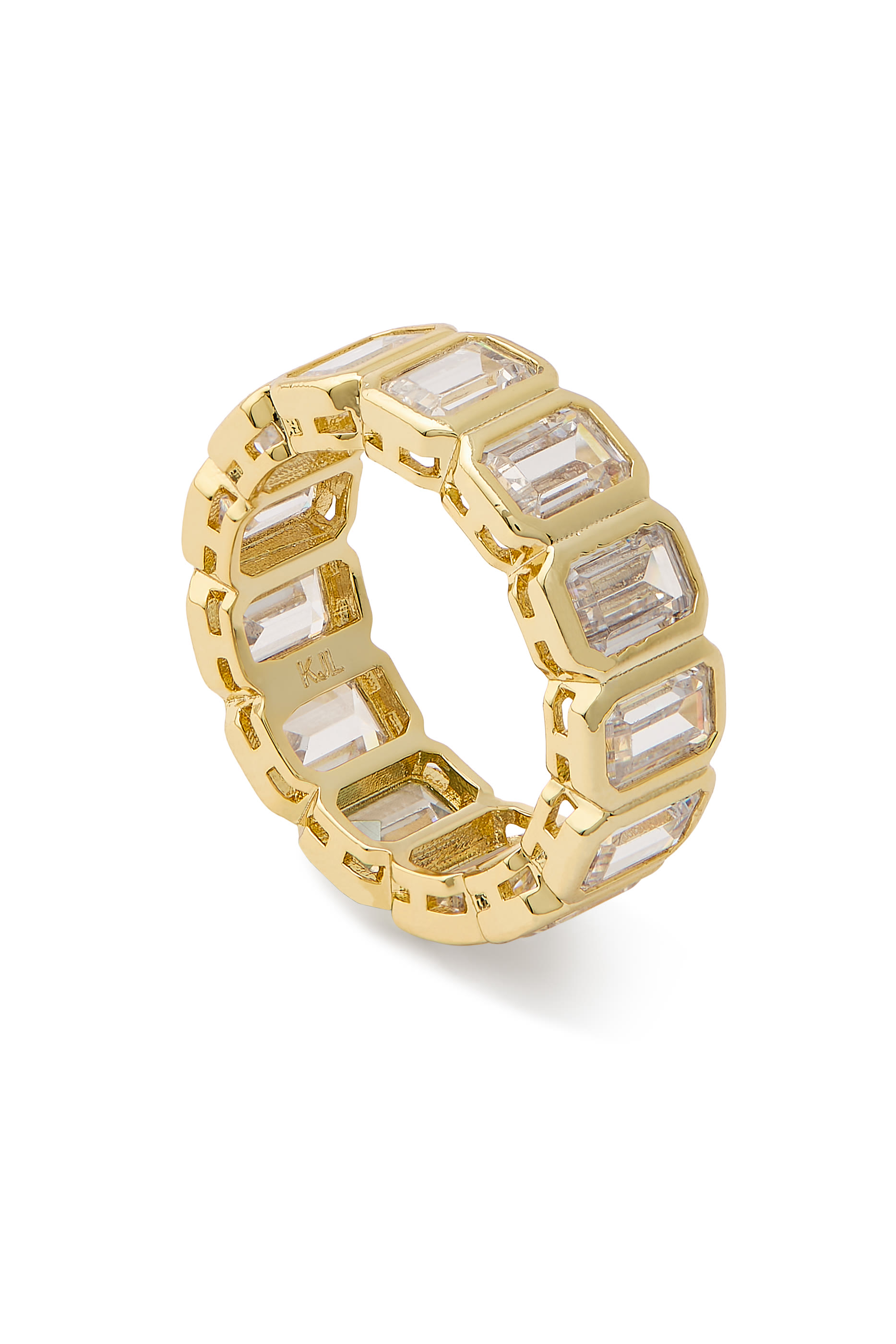  Gold Band with Emerald CZ