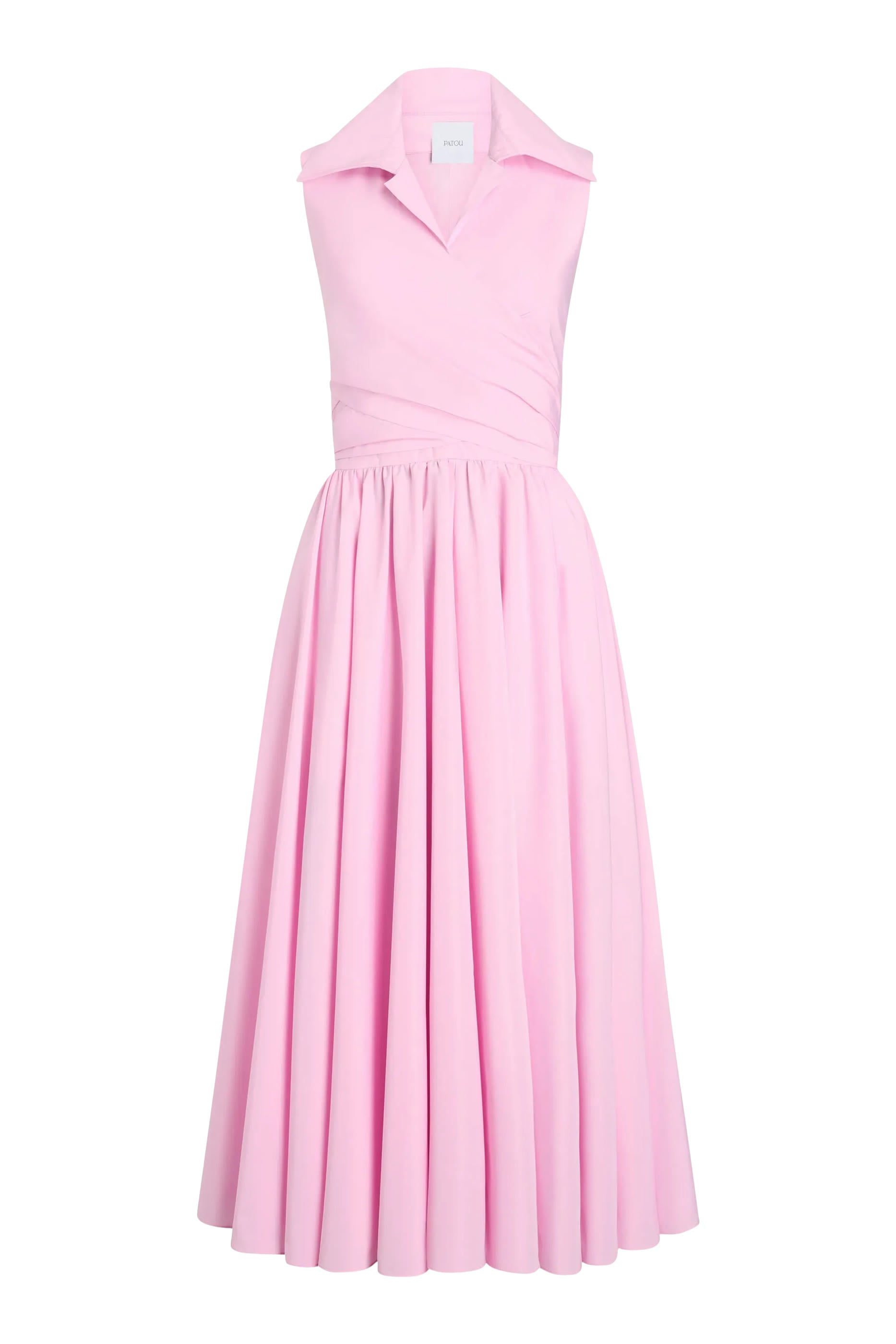 Draped Recycled Faille Midi Dress