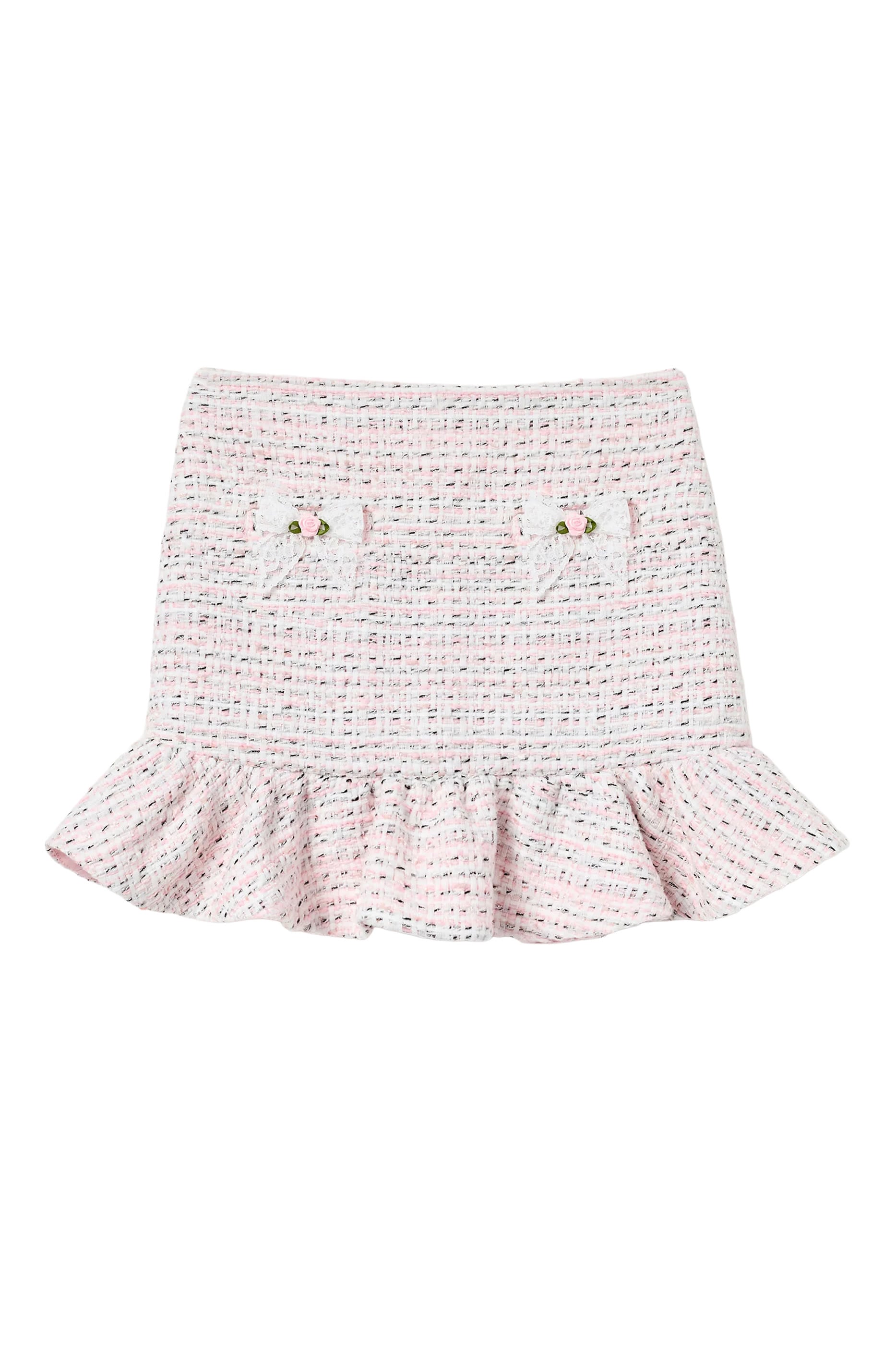 Kids Bouclé Lace Bow Skirt