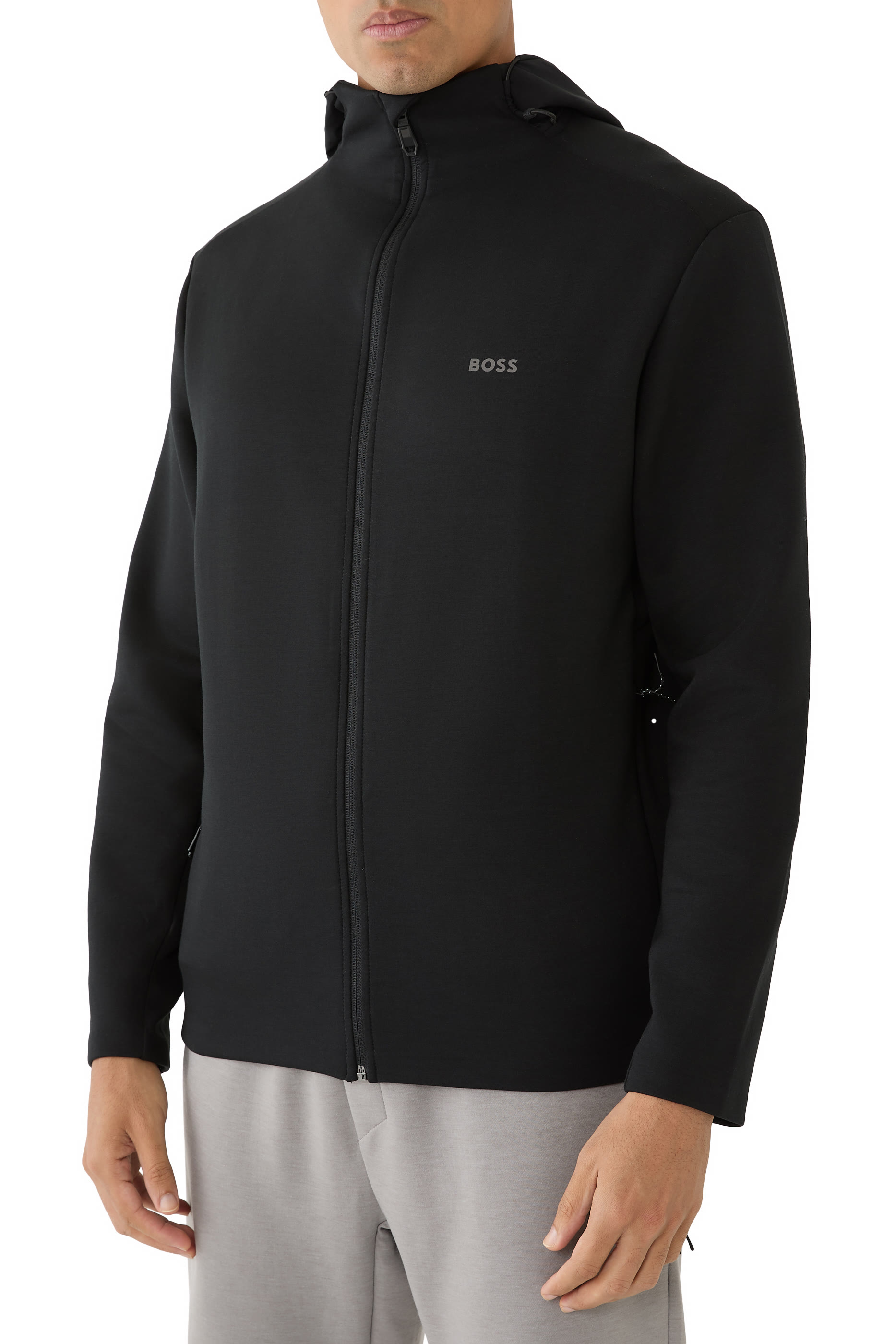 Knitted Jacket with Contrast Sleeves