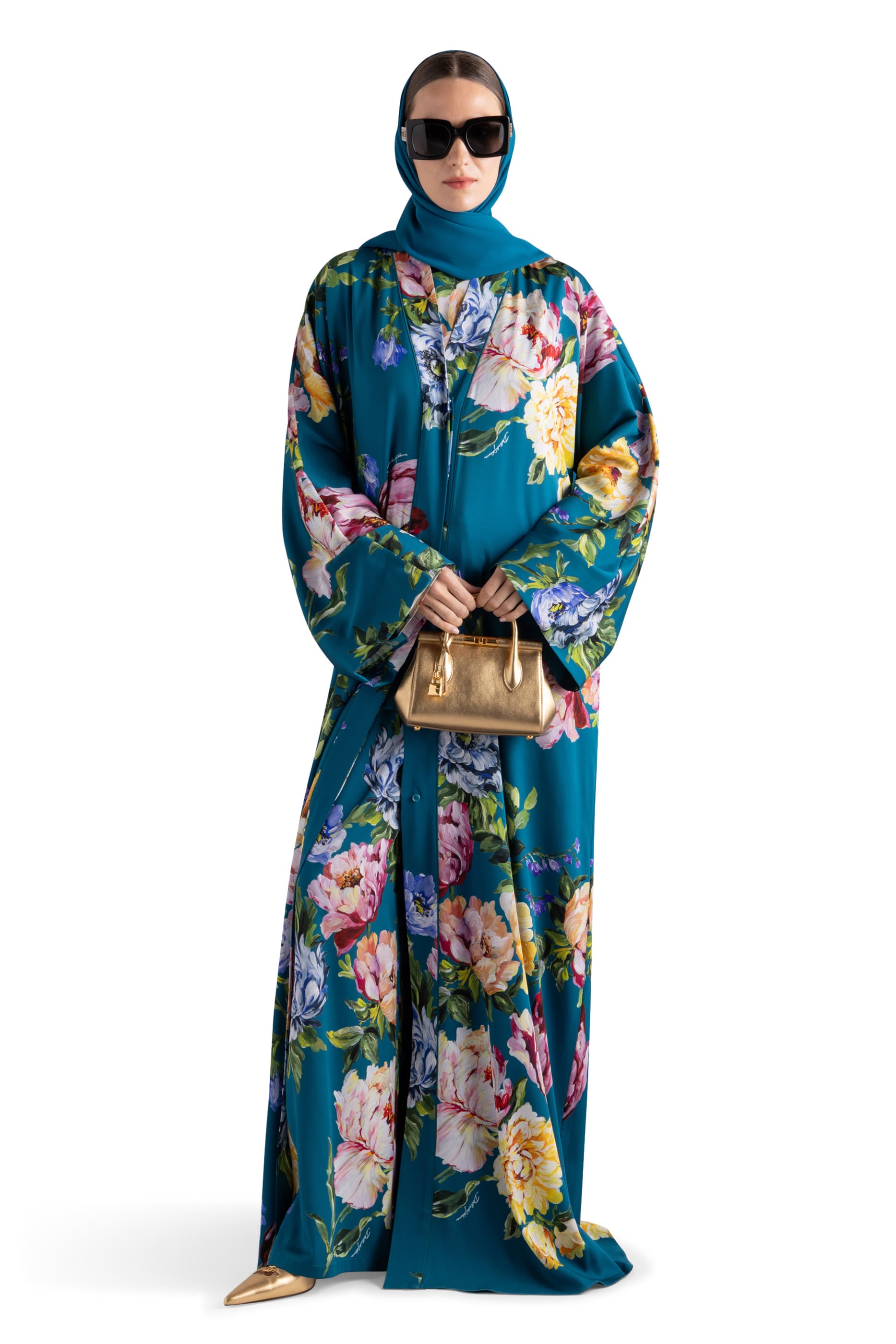 Peony-Print Silk Vanity Trousers