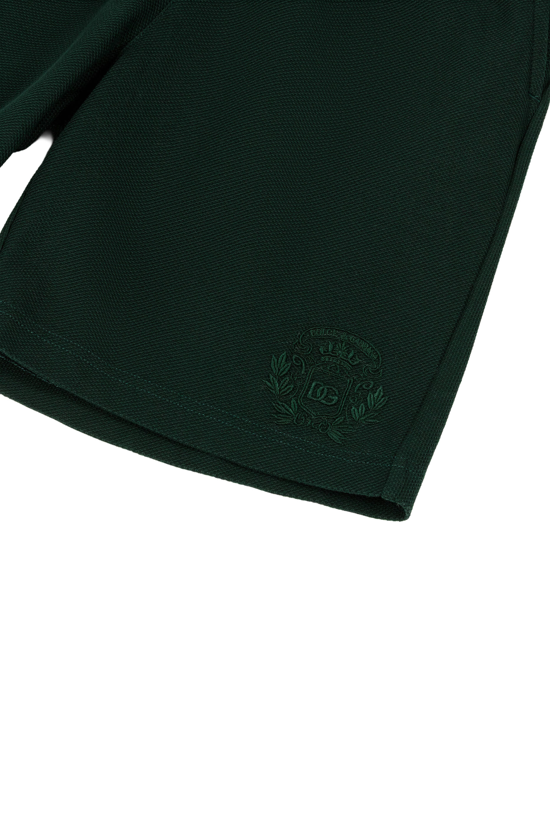 Kids Piqué Bermuda Shorts with Crest Embroidery