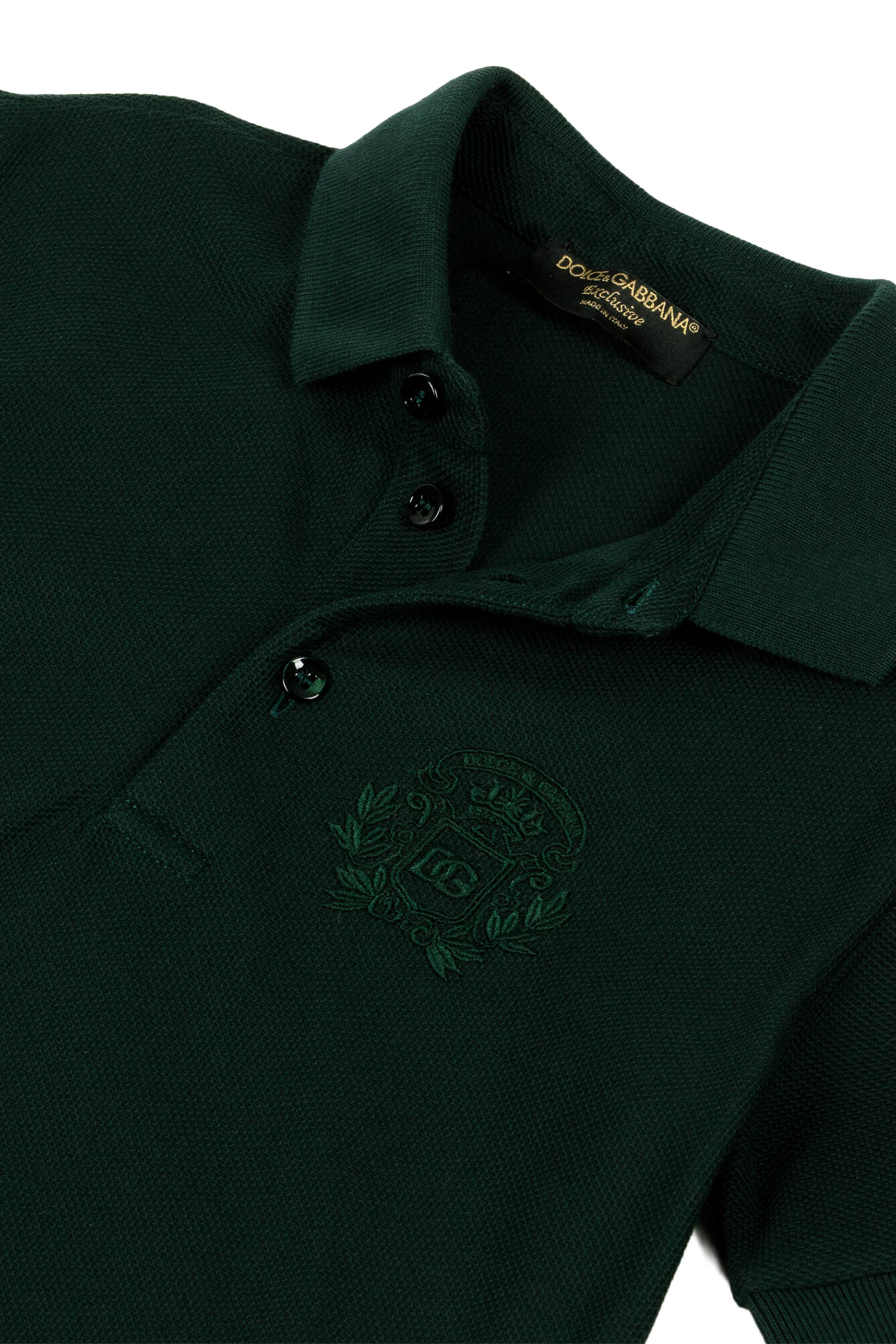 Kids Piqué Polo Shirt with Crest Embroidery