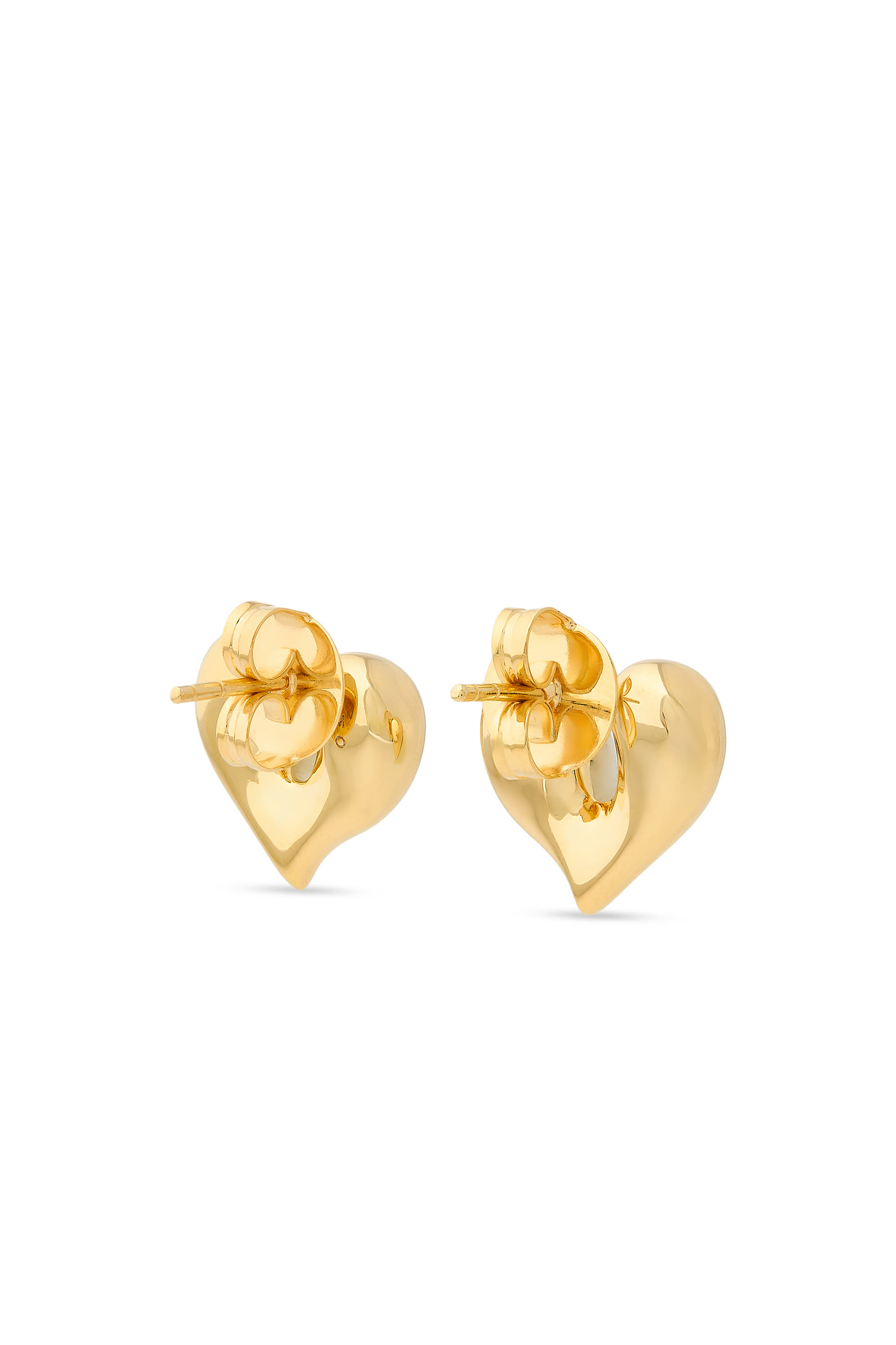Molten Heart Stud Earrings, 18K Recycled Gold Plating