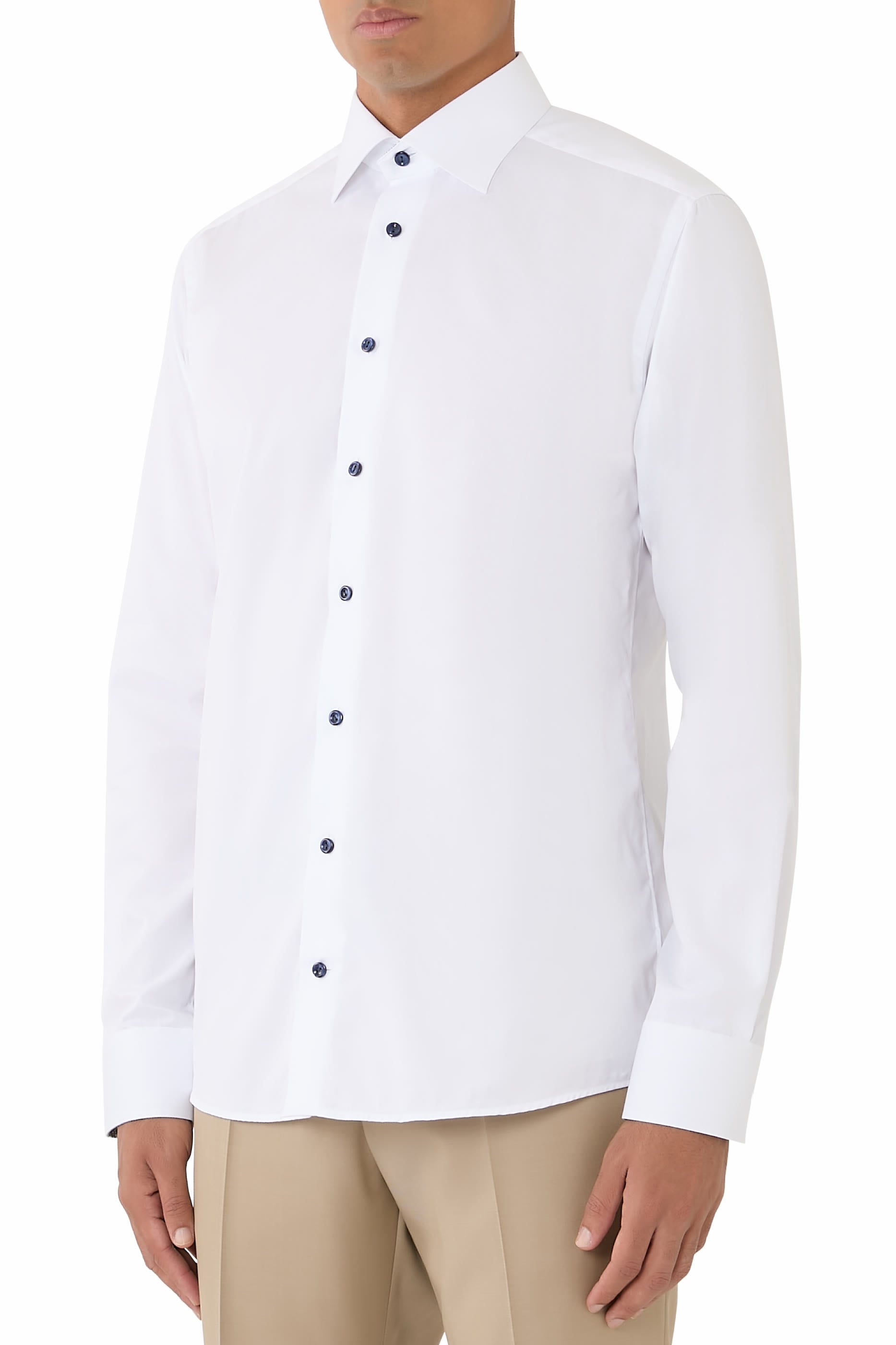 Geometric Effect Signature Twill Shirt