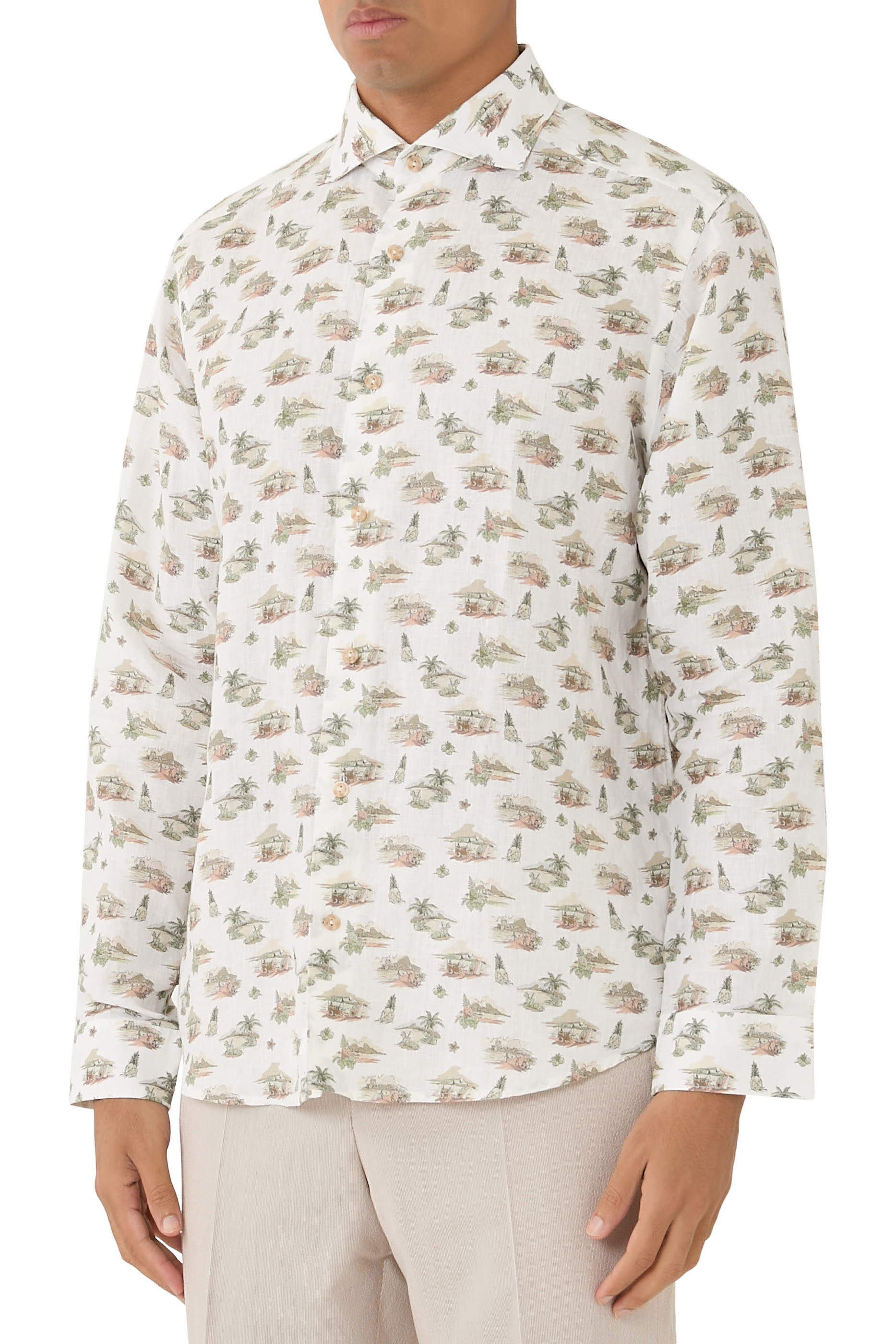 Motif Linen Shirt