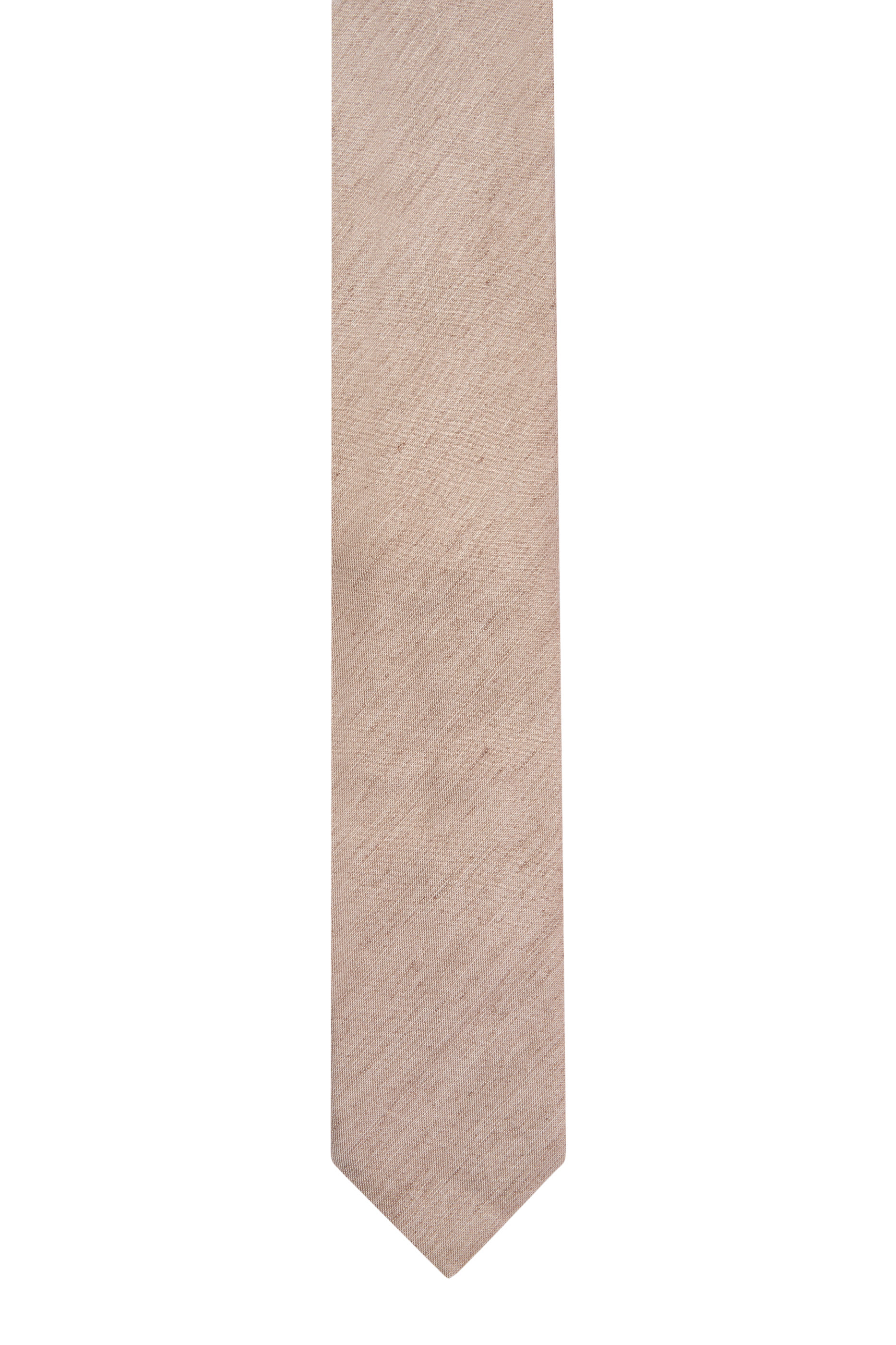 Solid Woven Linen Silk Tie