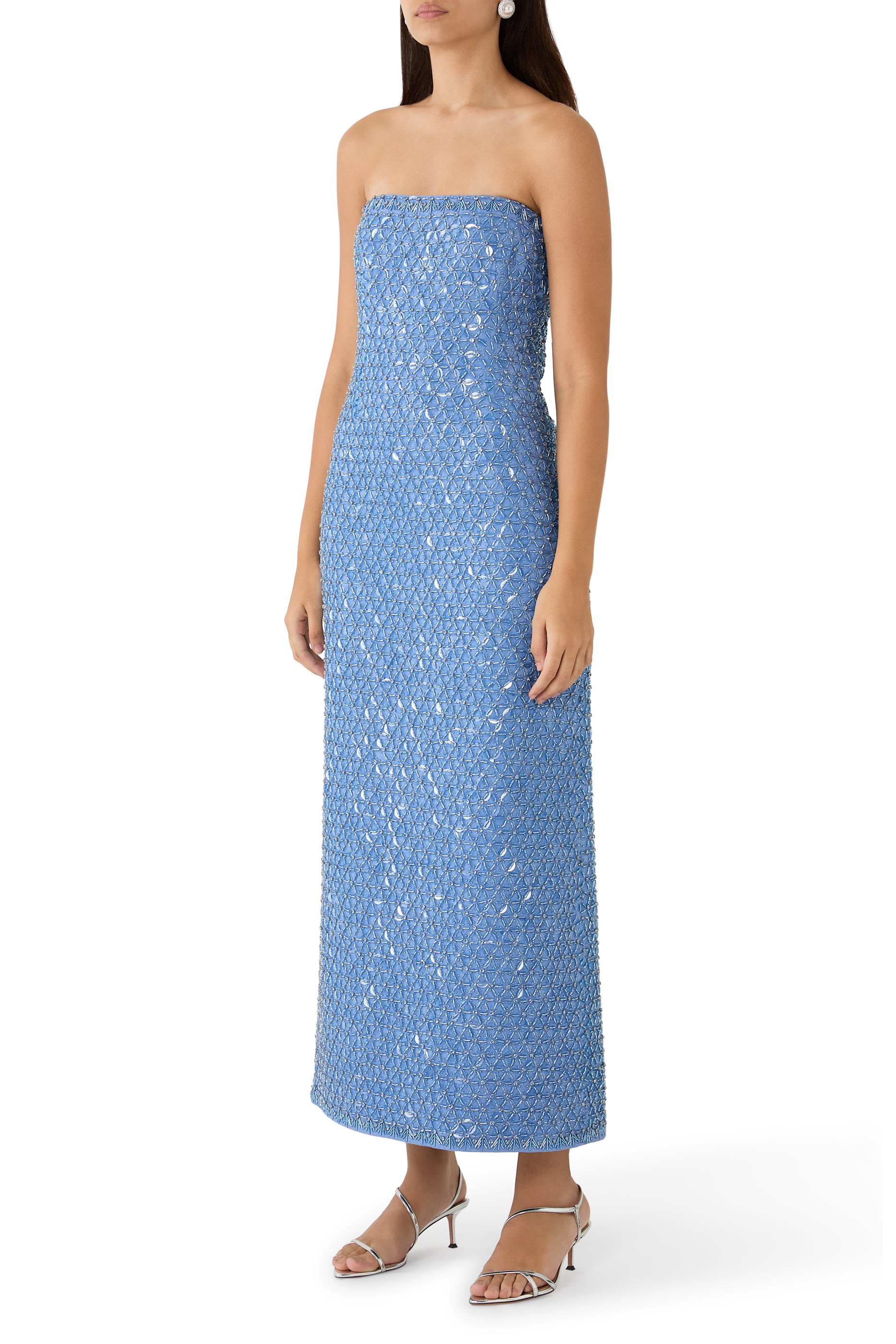 Vanessa Embellished Bustier Midi Dress