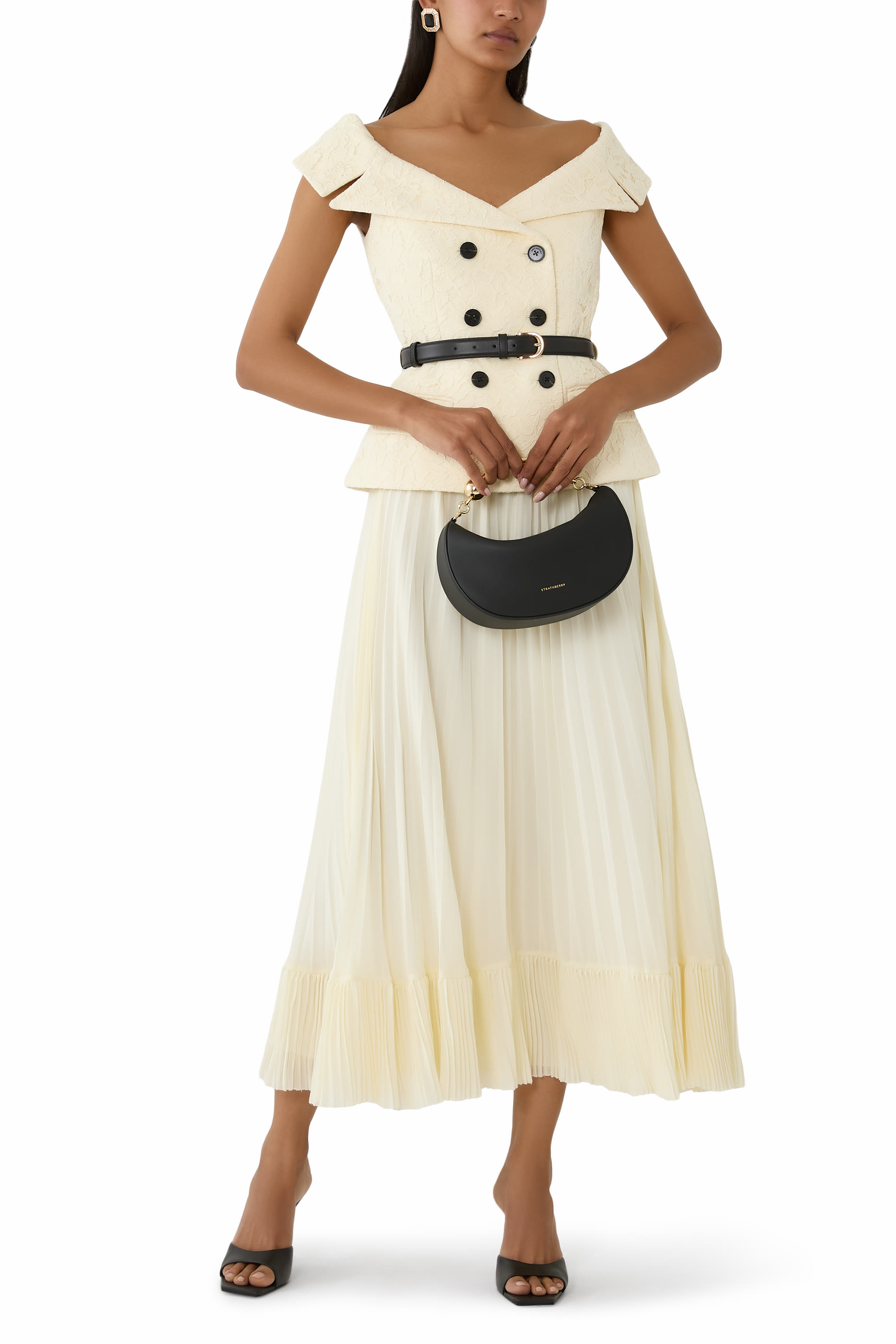 Lace Chiffon Midi Dress