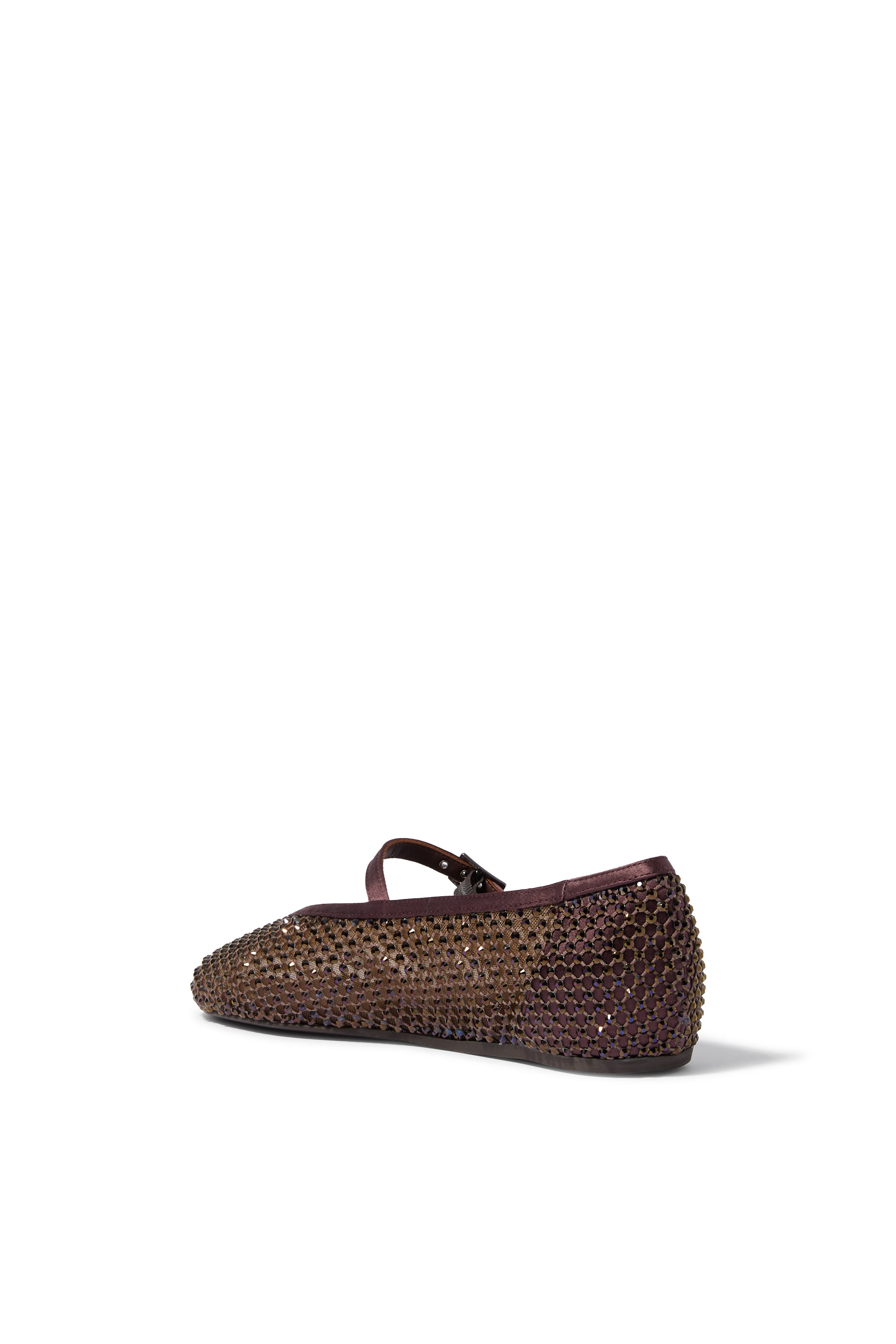  Pewter Fishnet Ballet Flat with Crystals