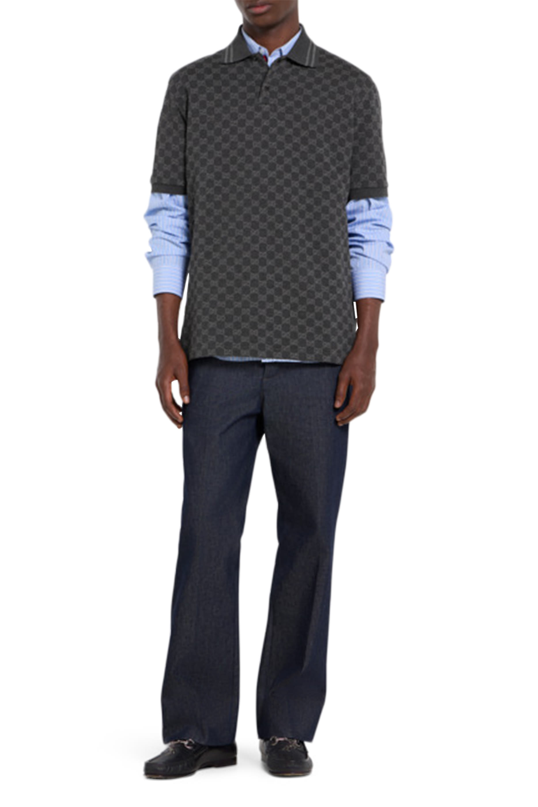 GG Cotton Piqué Jacquard Polo Shirt