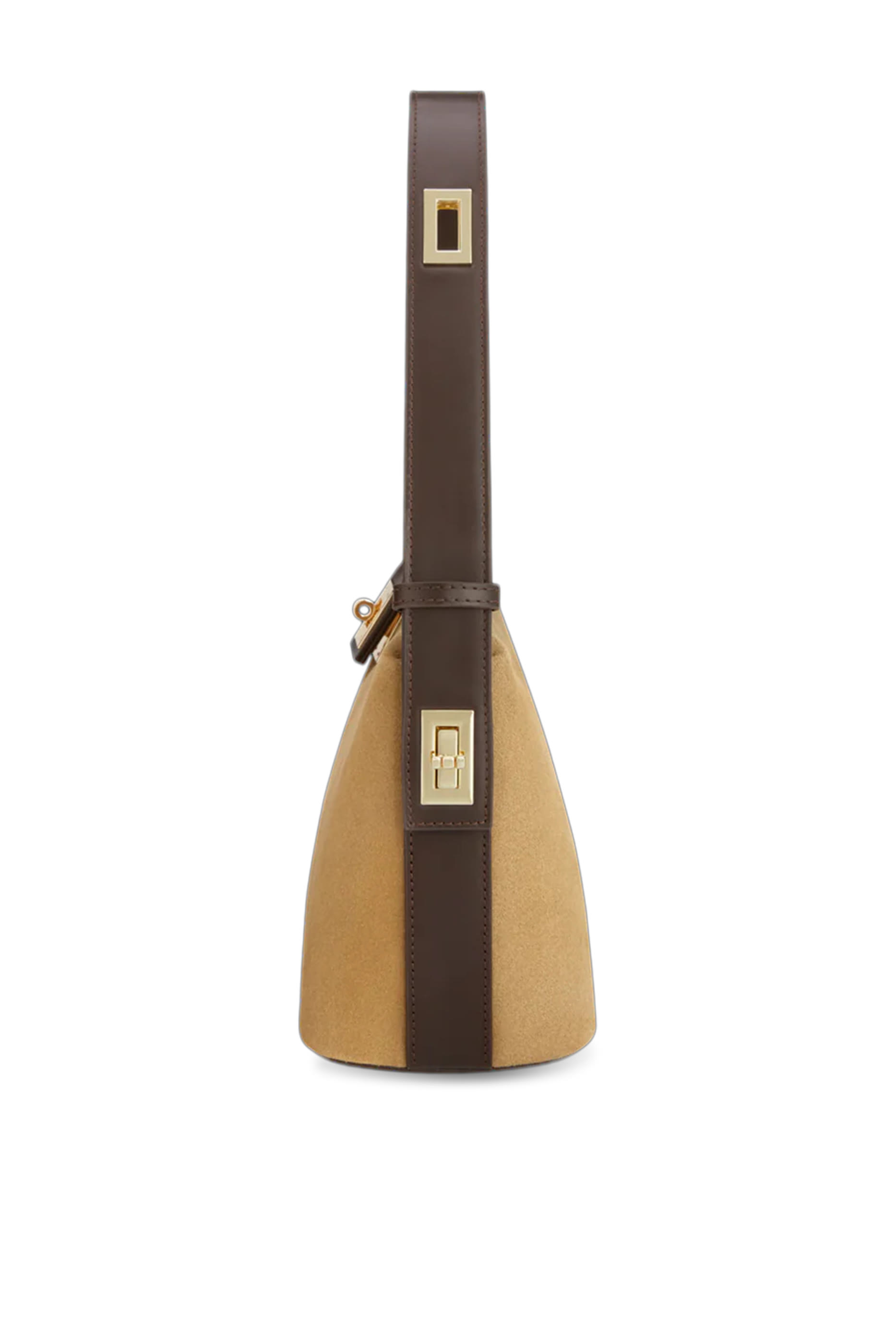 Gold Suede Hobo Bag