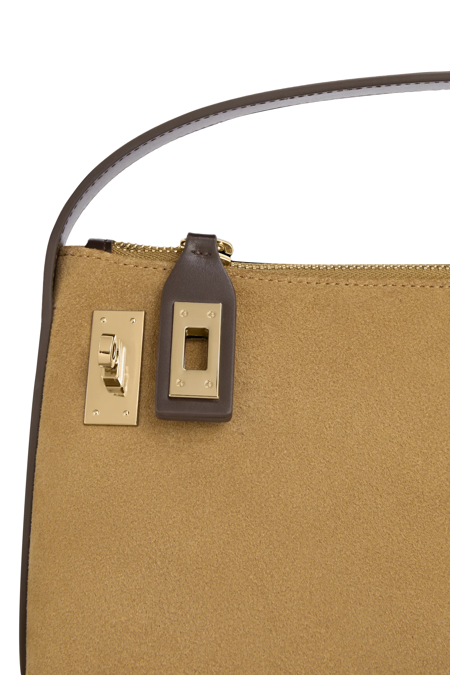 Gold Suede Hobo Bag