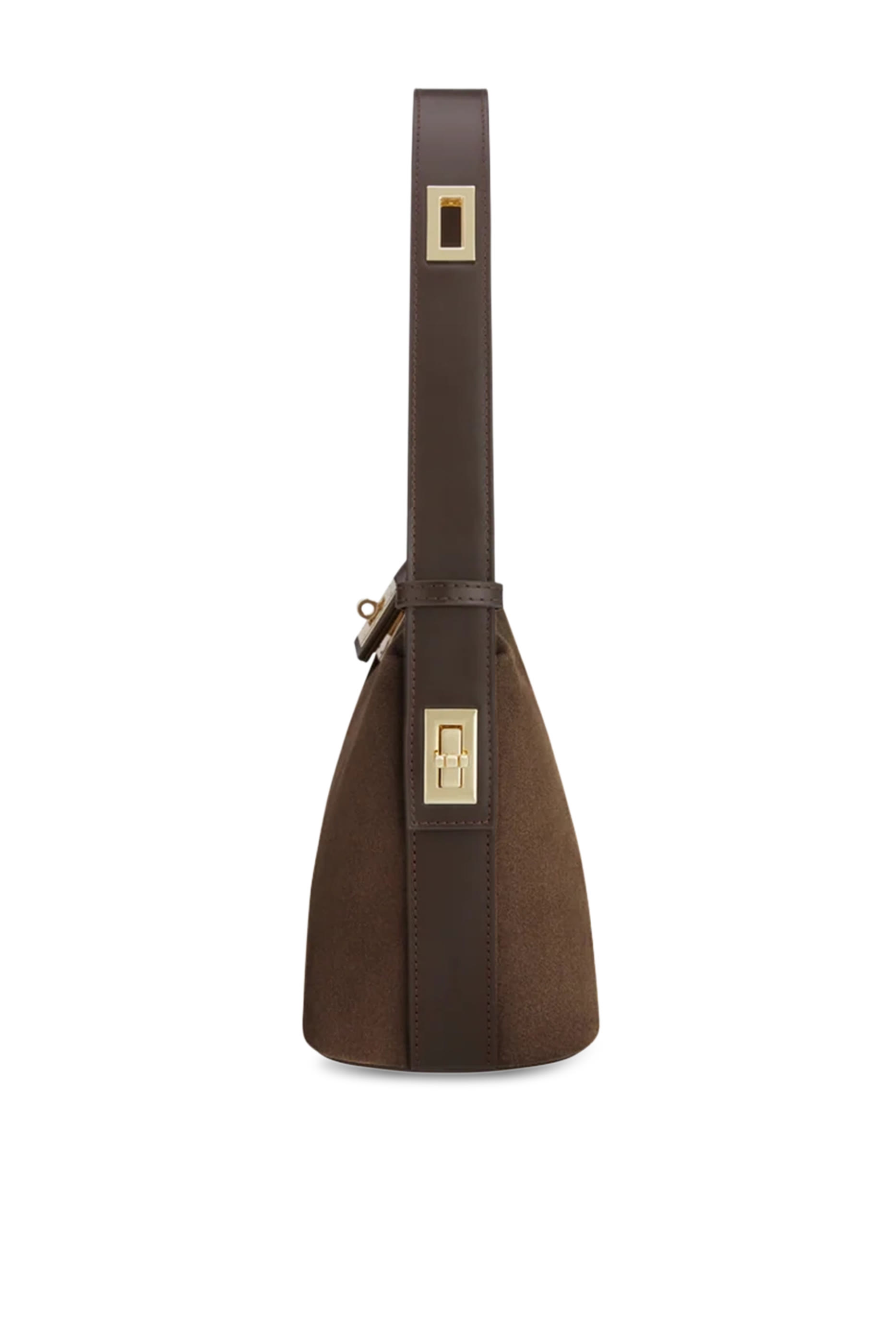 Gold Suede Hobo Bag