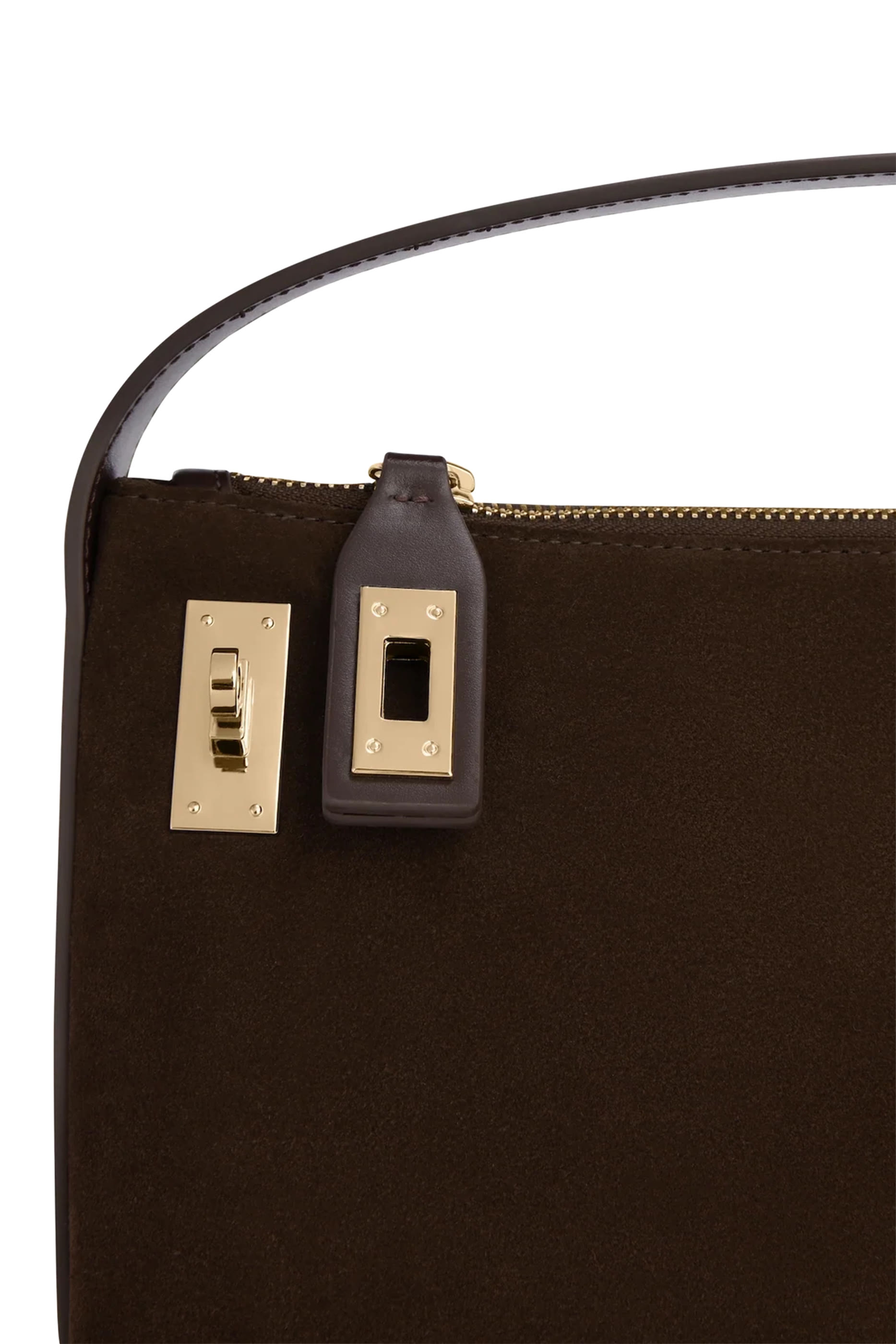 Gold Suede Hobo Bag