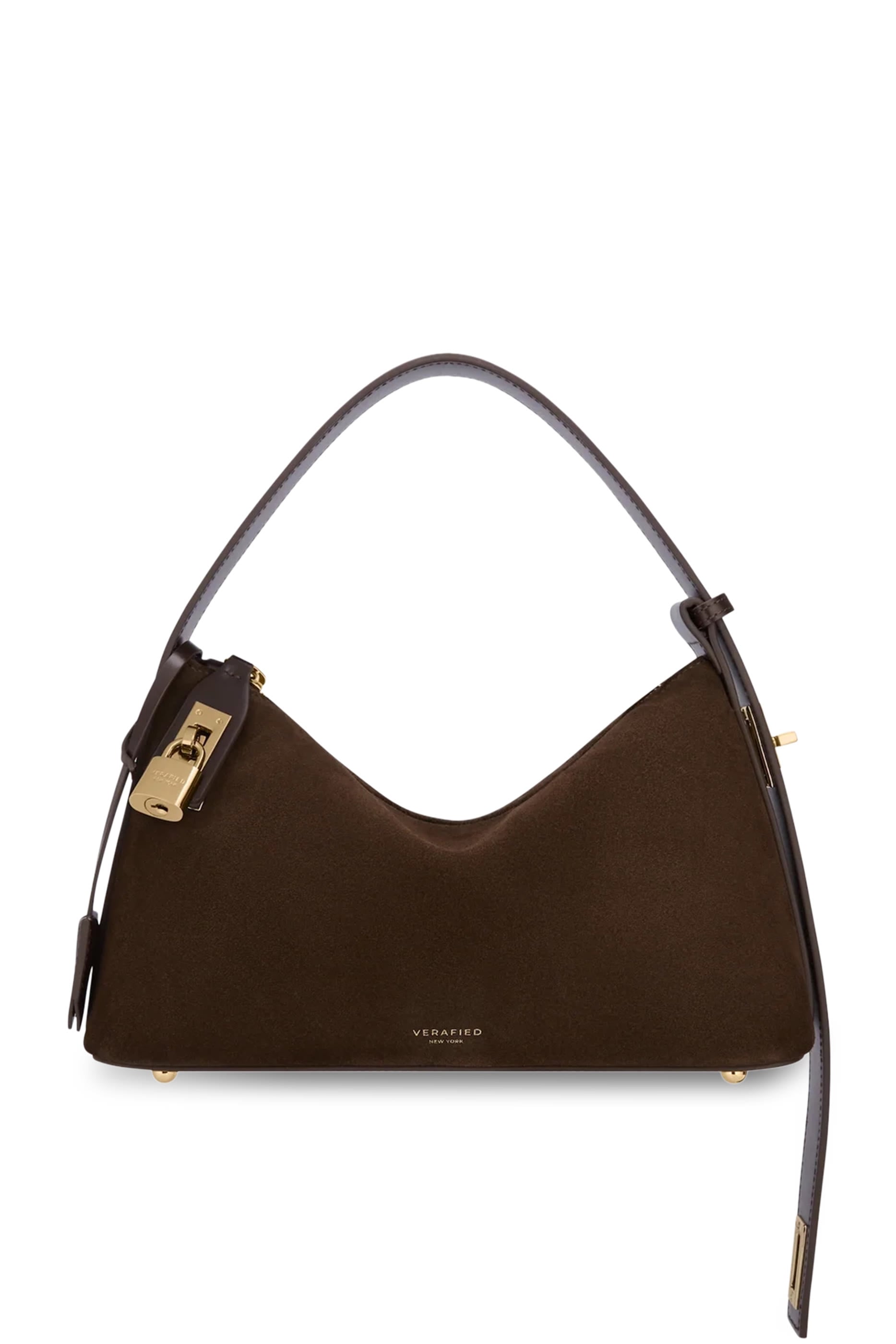 Gold Suede Hobo Bag