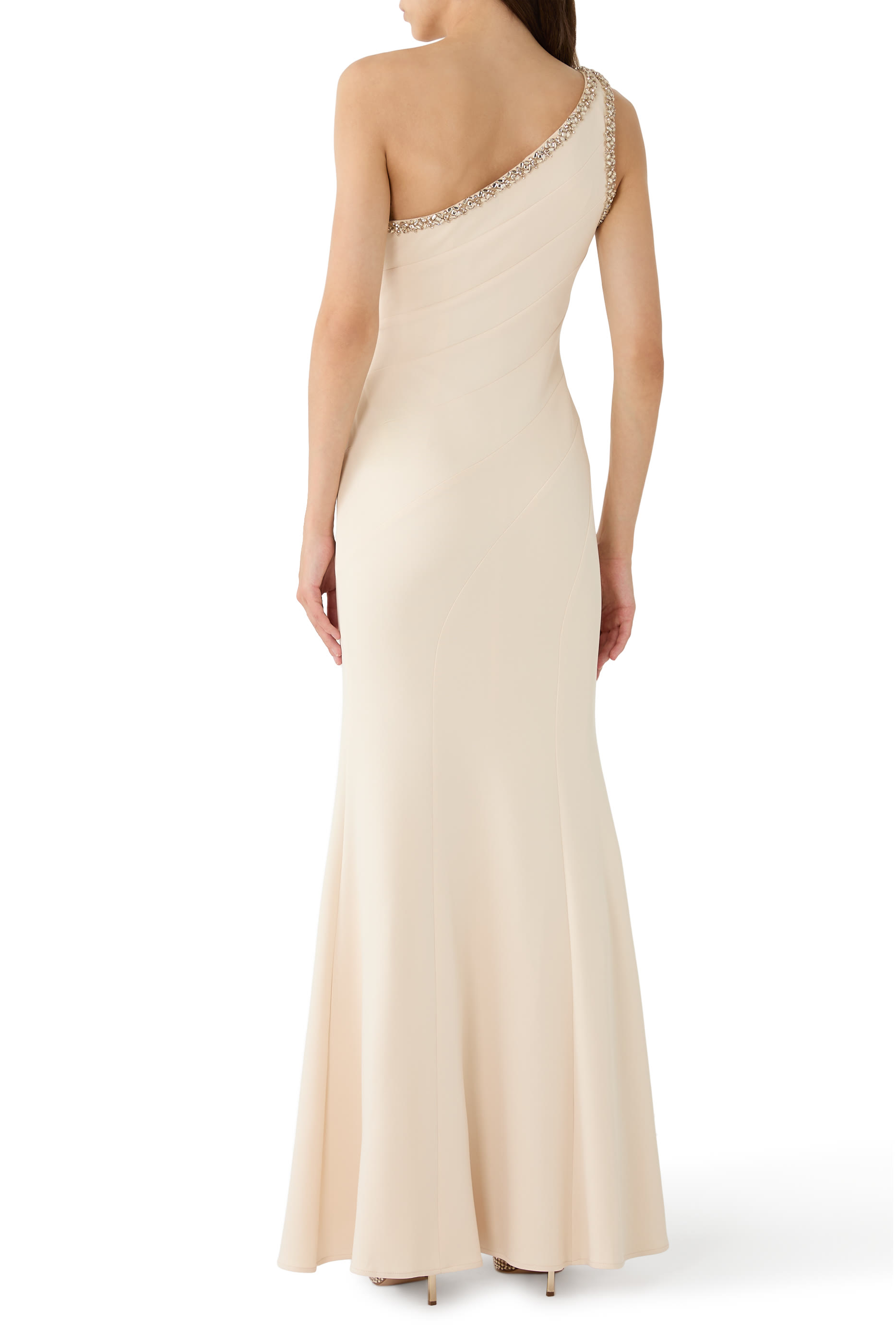 One-Shoulder Cowl Gown