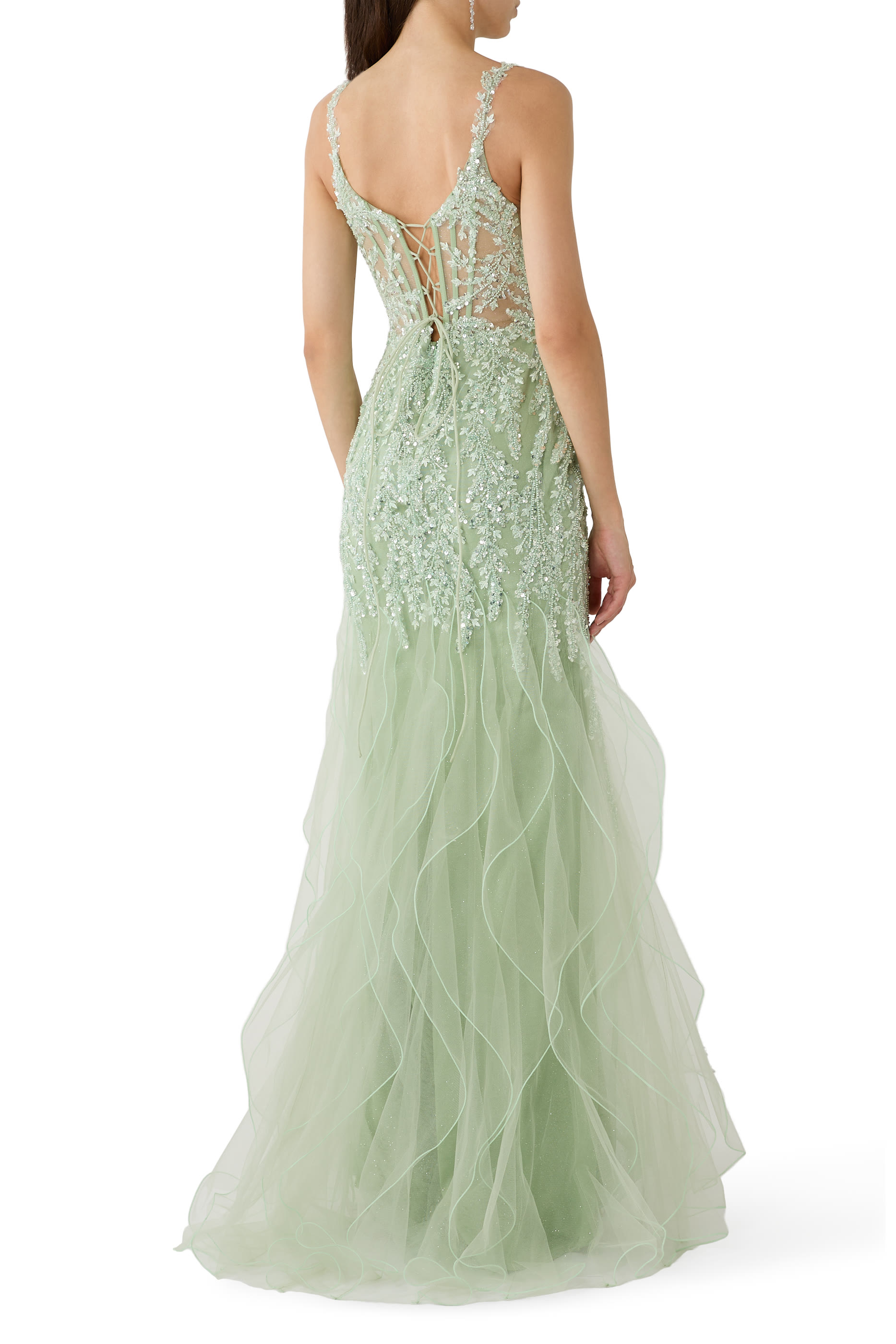 Bead-Embellished Mermaid Gown