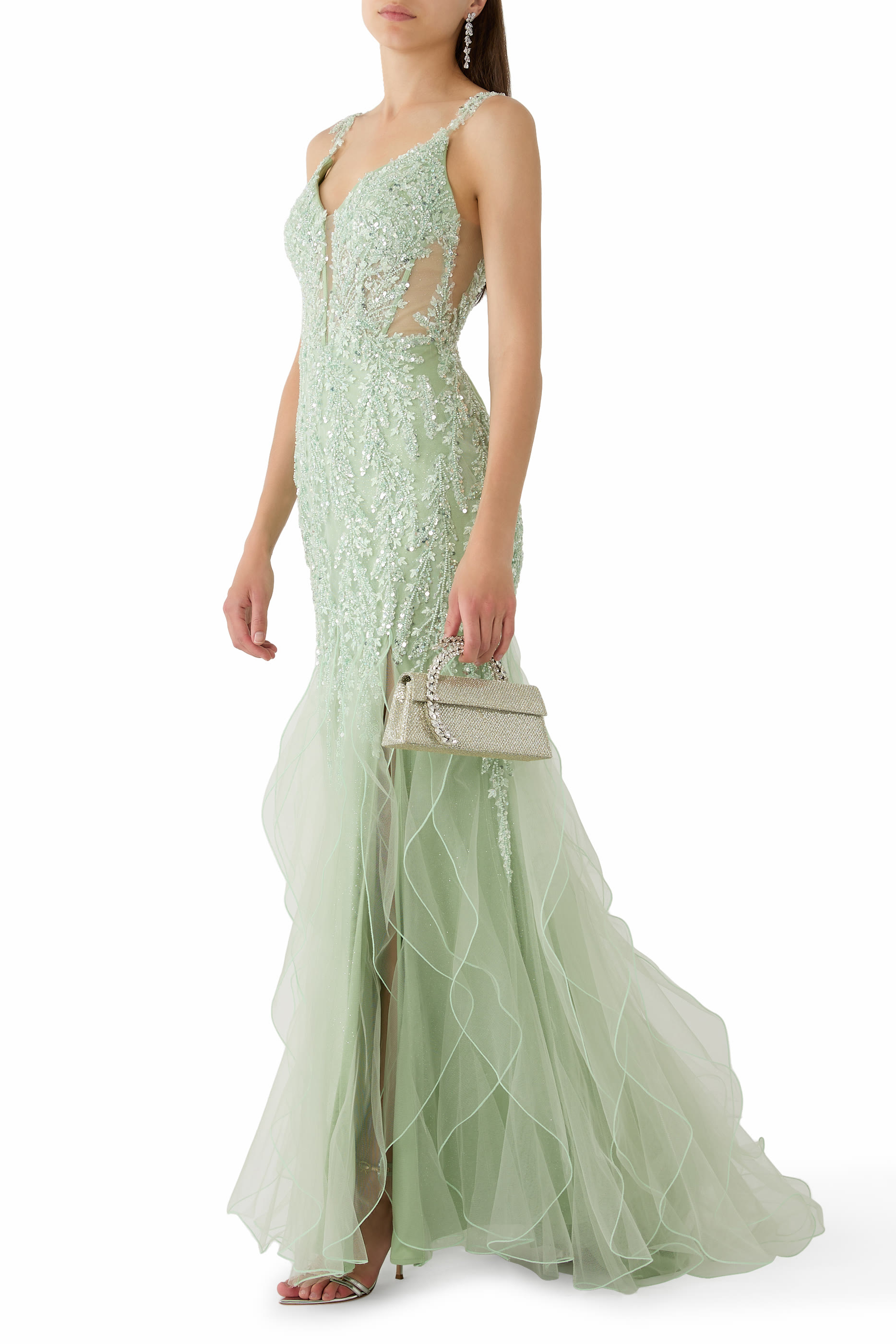 Bead-Embellished Mermaid Gown