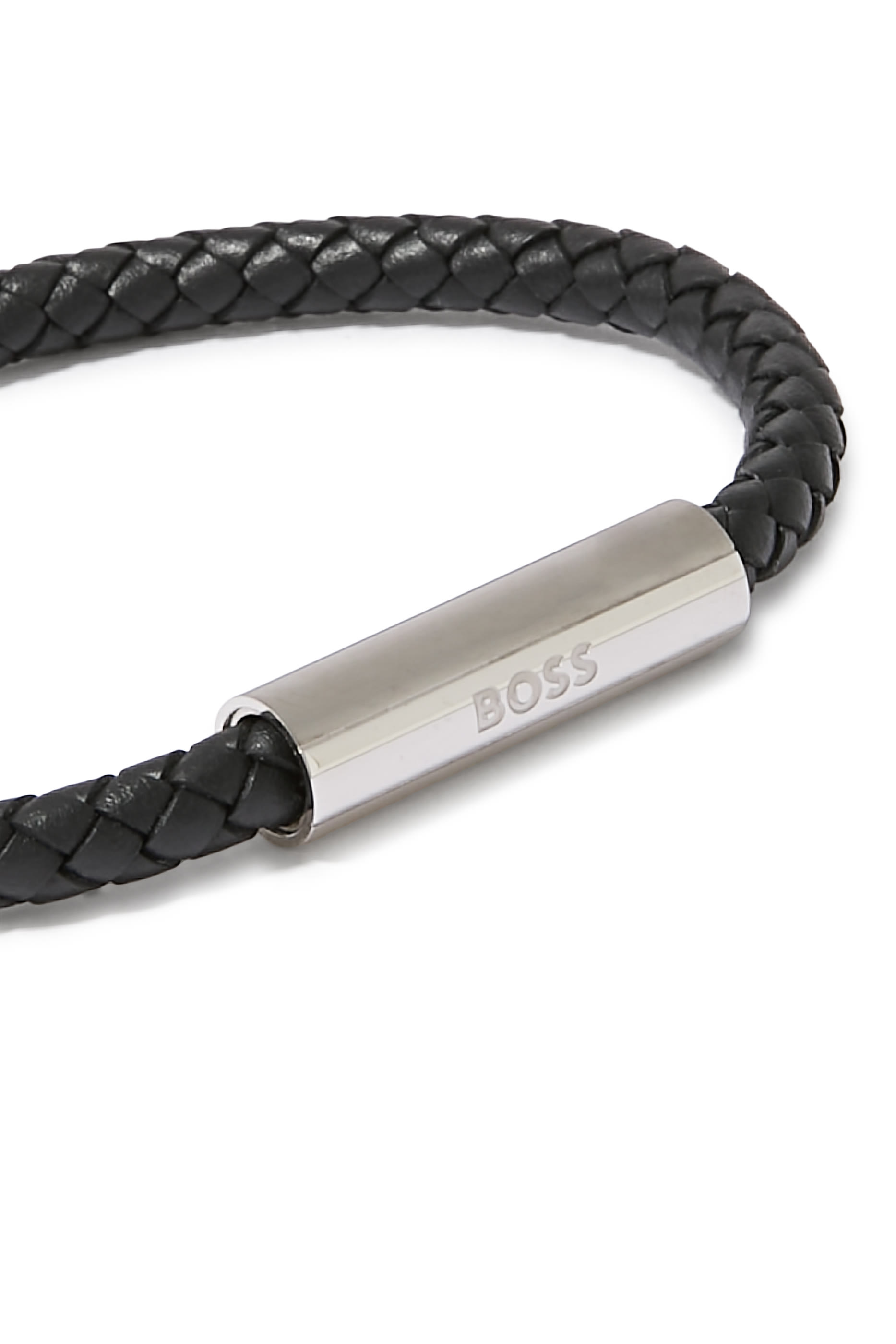 سوار رجالي مضفر جلد وستانليس ستيل