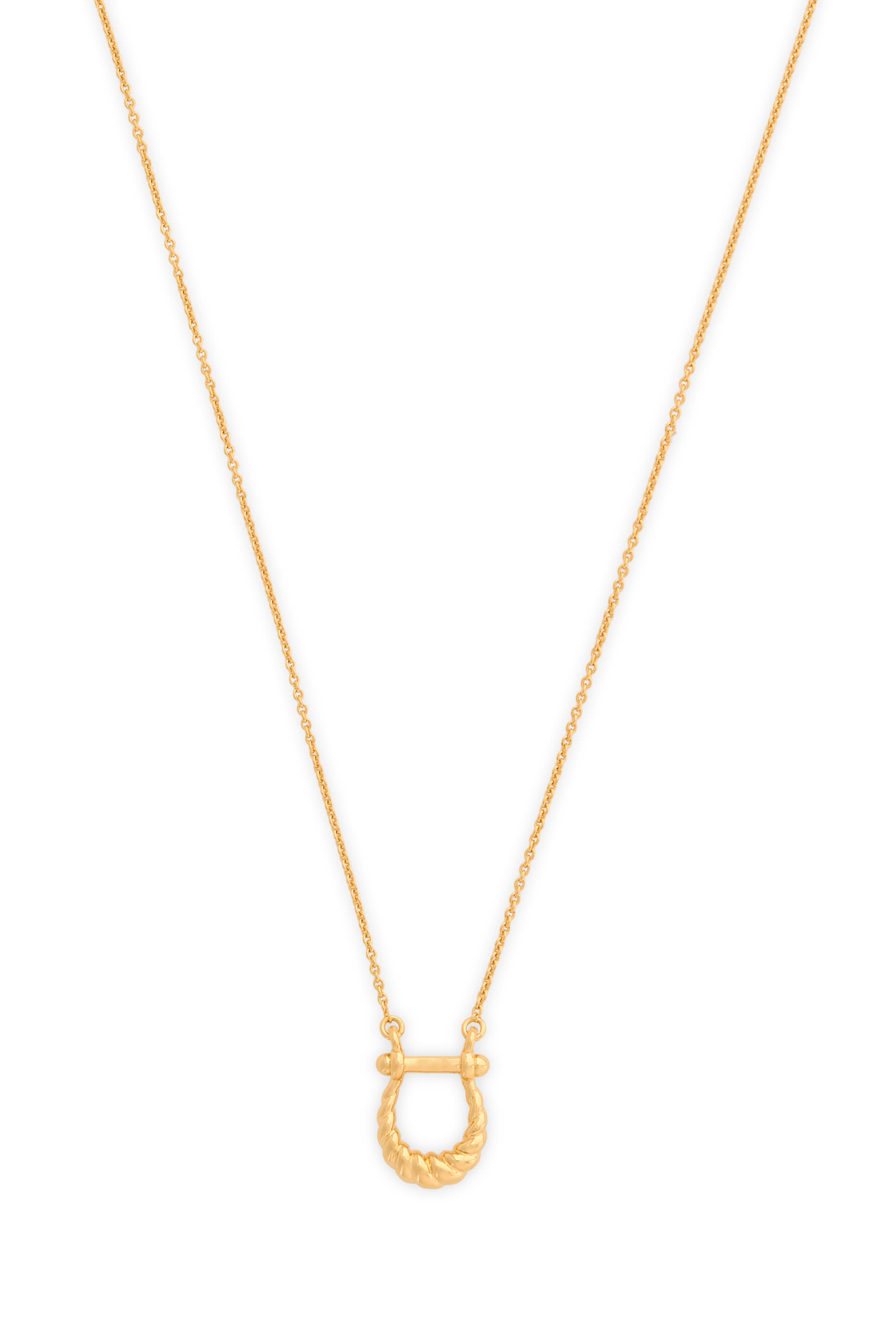  Lunar New Year Horseshoe Pendant Necklace, 18k Recycled Gold Vermeil on Brass