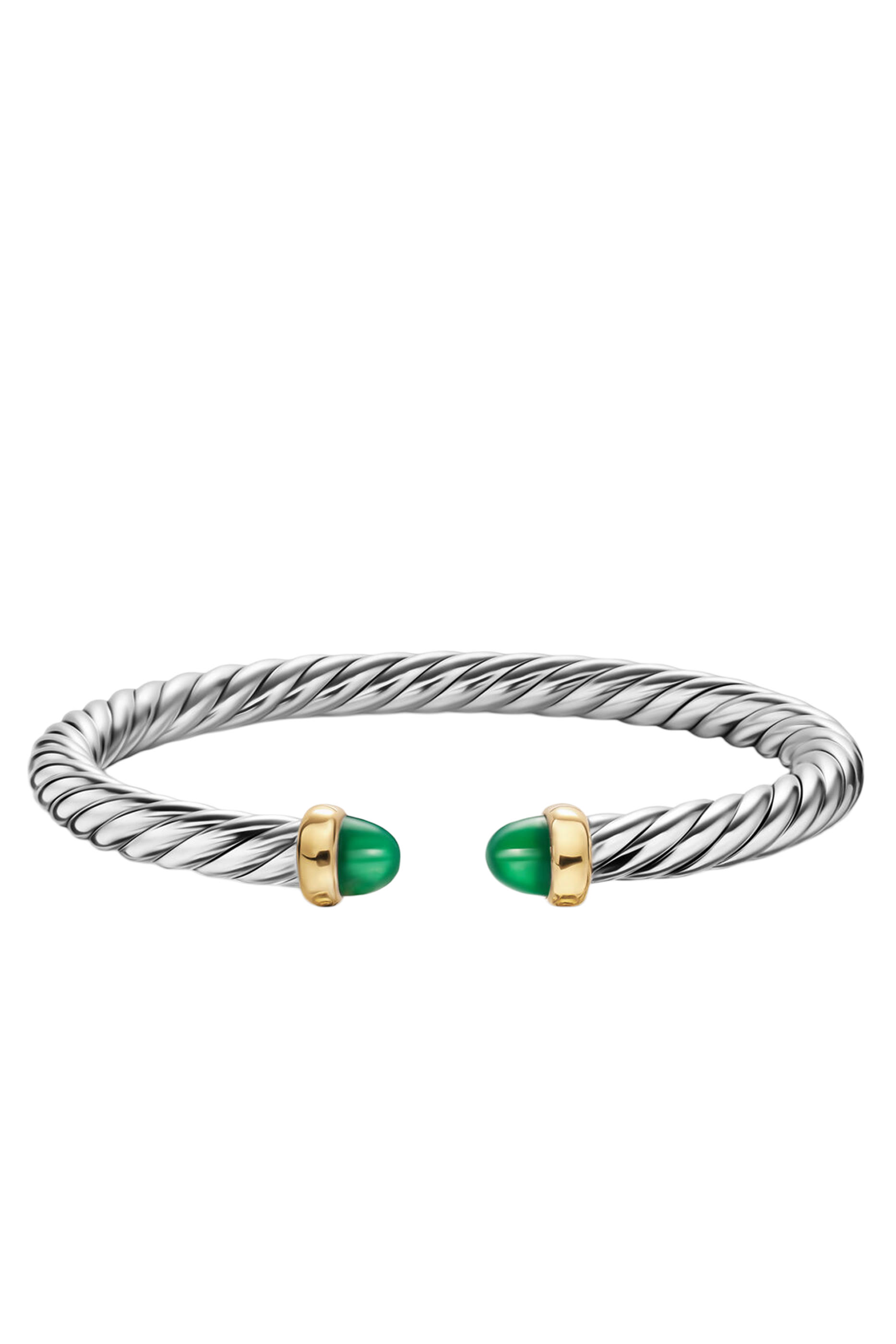 Cable Flex® Bracelet, Sterling Silver, 14k Yellow Gold & Onyx