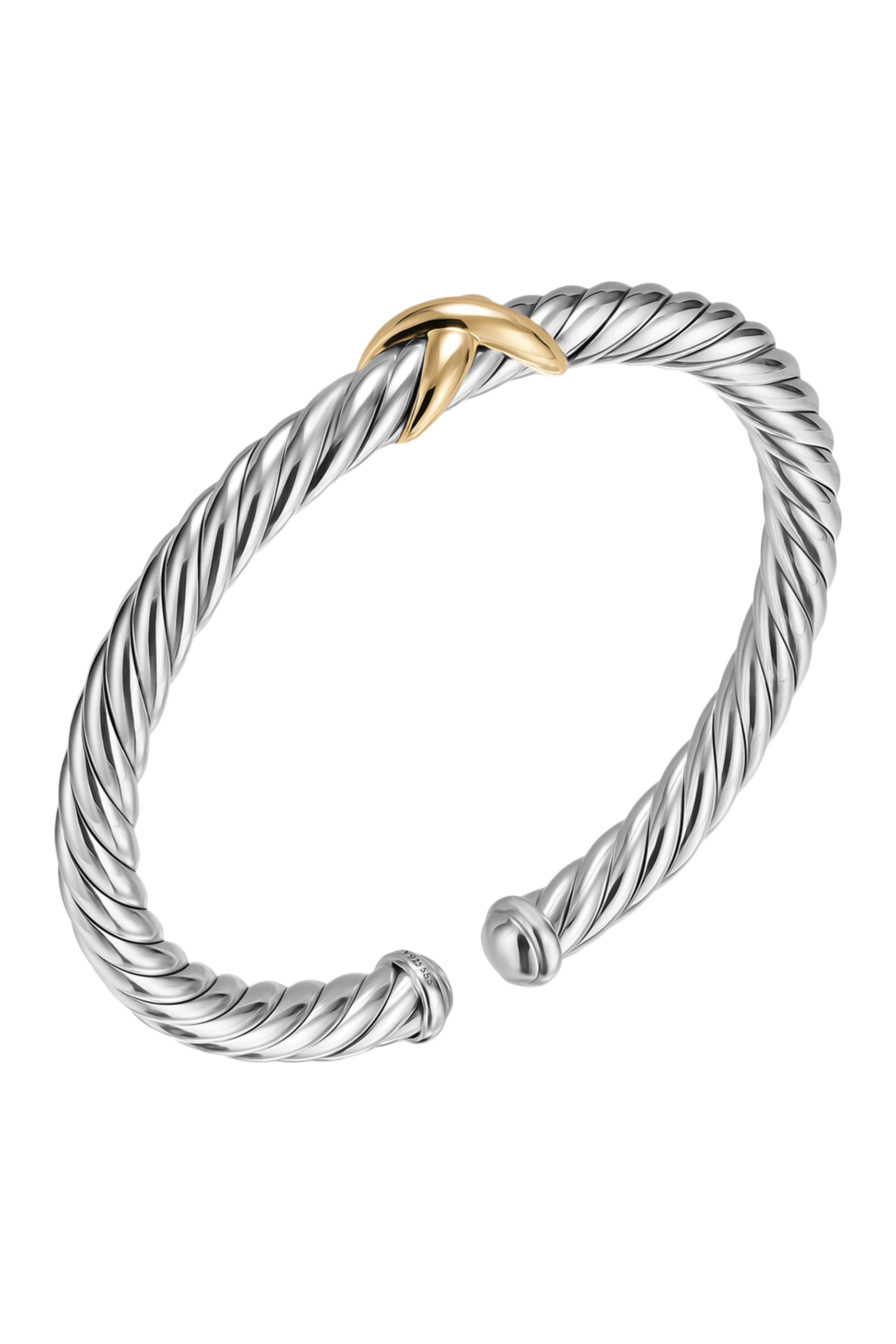 Cable Flex® X Bracelet, Sterling Silver & 14K Yellow Gold