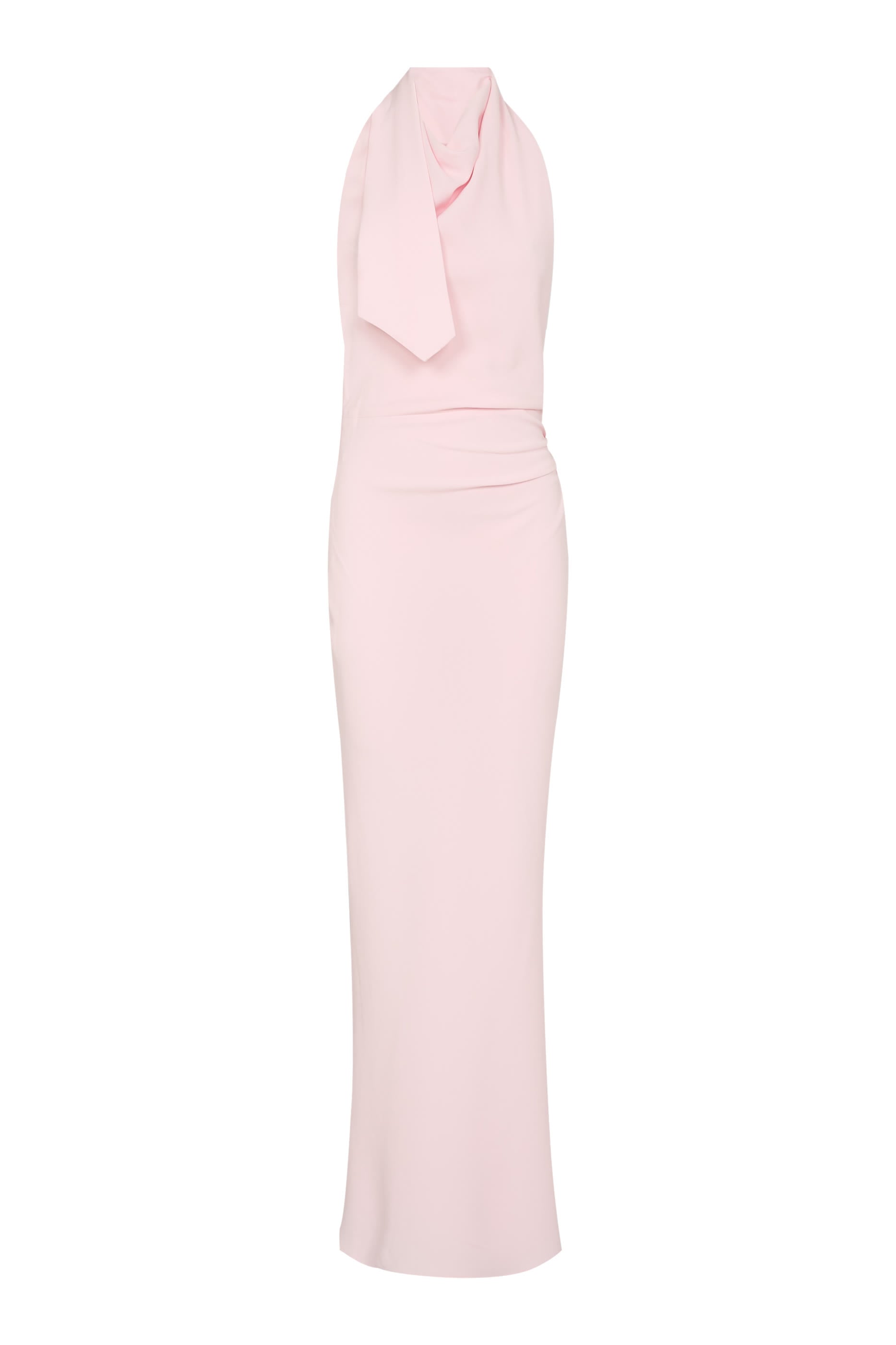 Crepe Halter Neck Maxi Dress