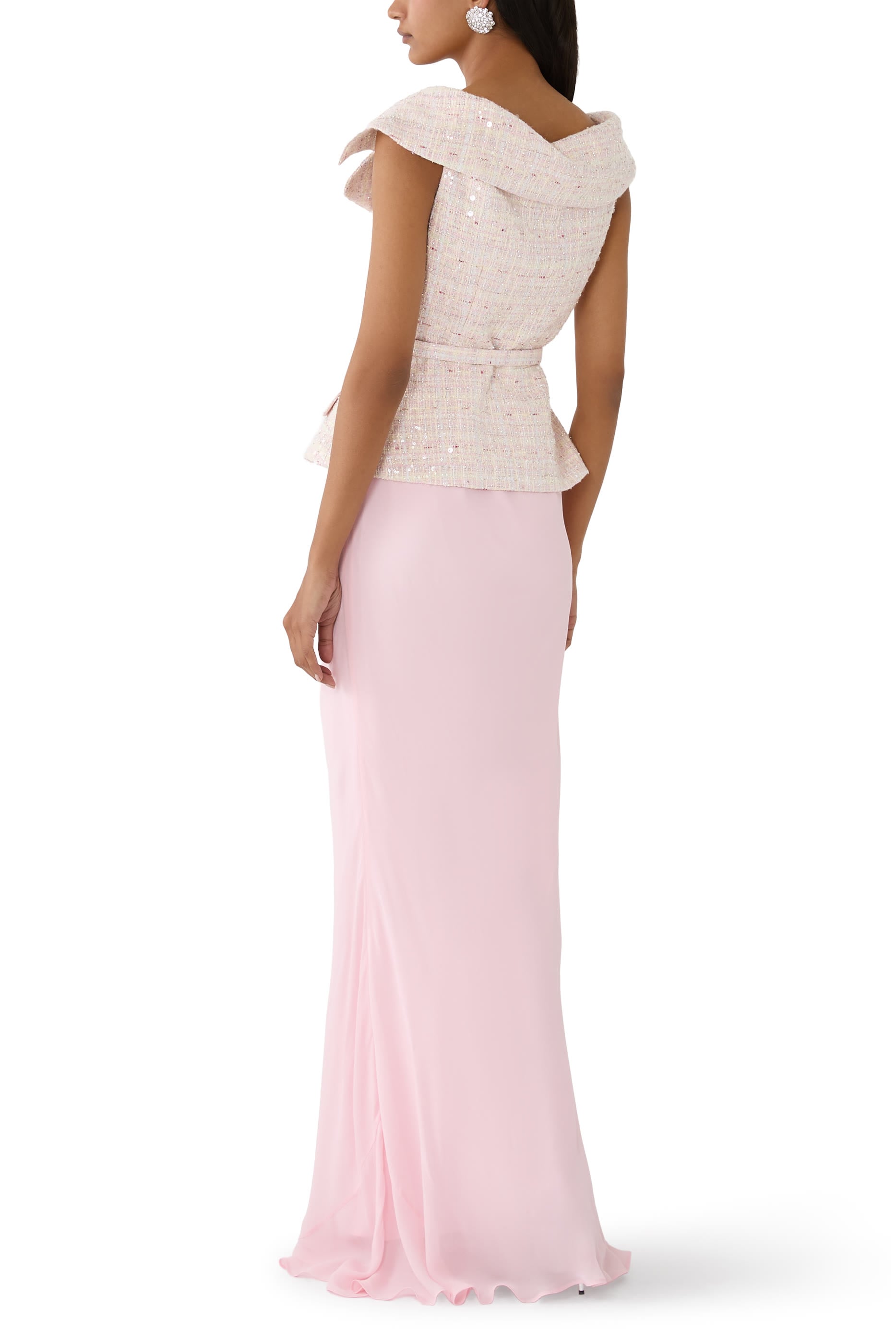 Sequin Bouclé Maxi Dress