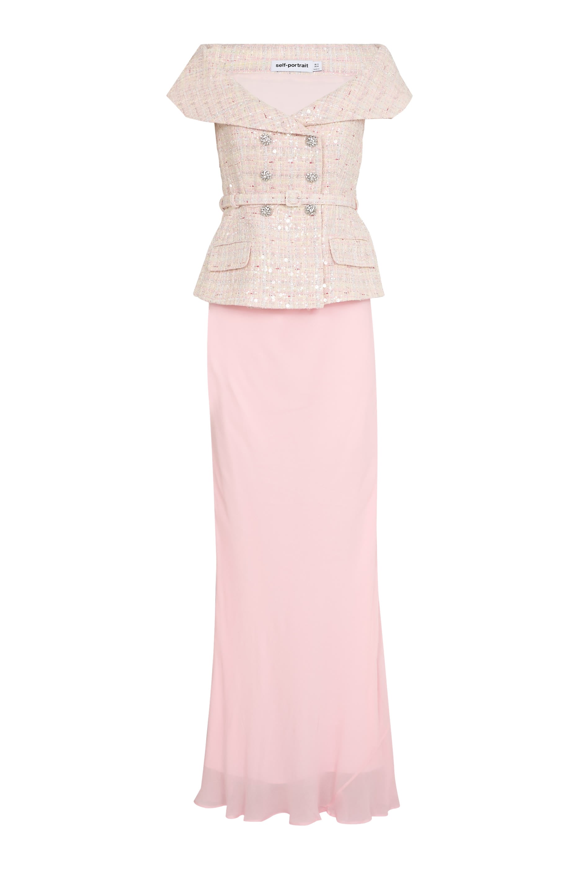 Sequin Bouclé Maxi Dress