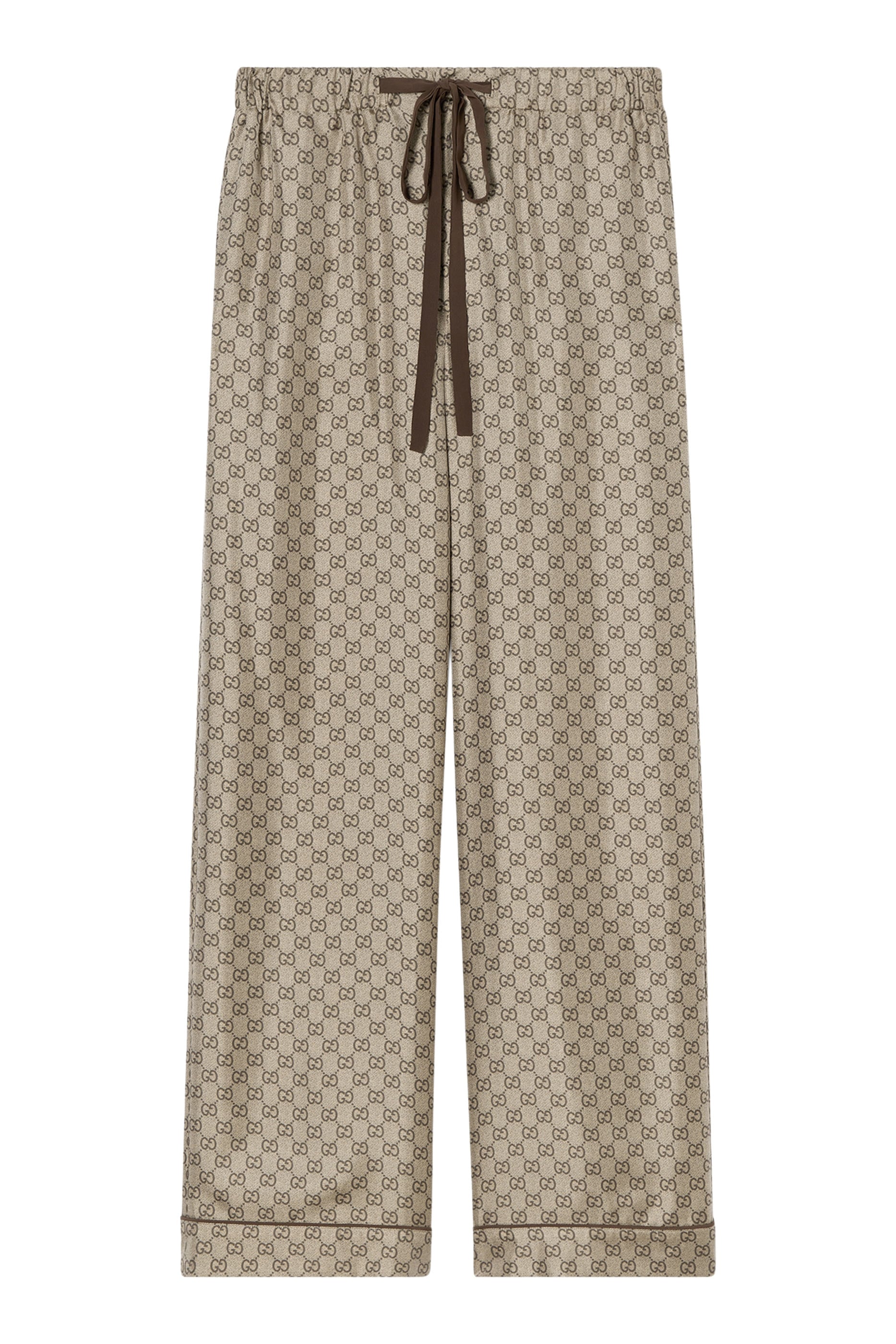 All-Over GG Print Silk Twill Leisure Pants