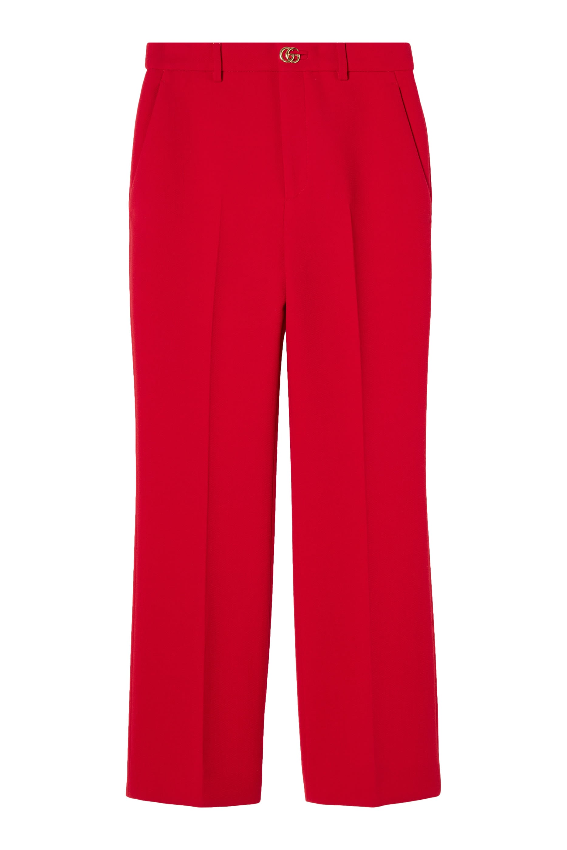 Double G Button Crêpe Wool Pants