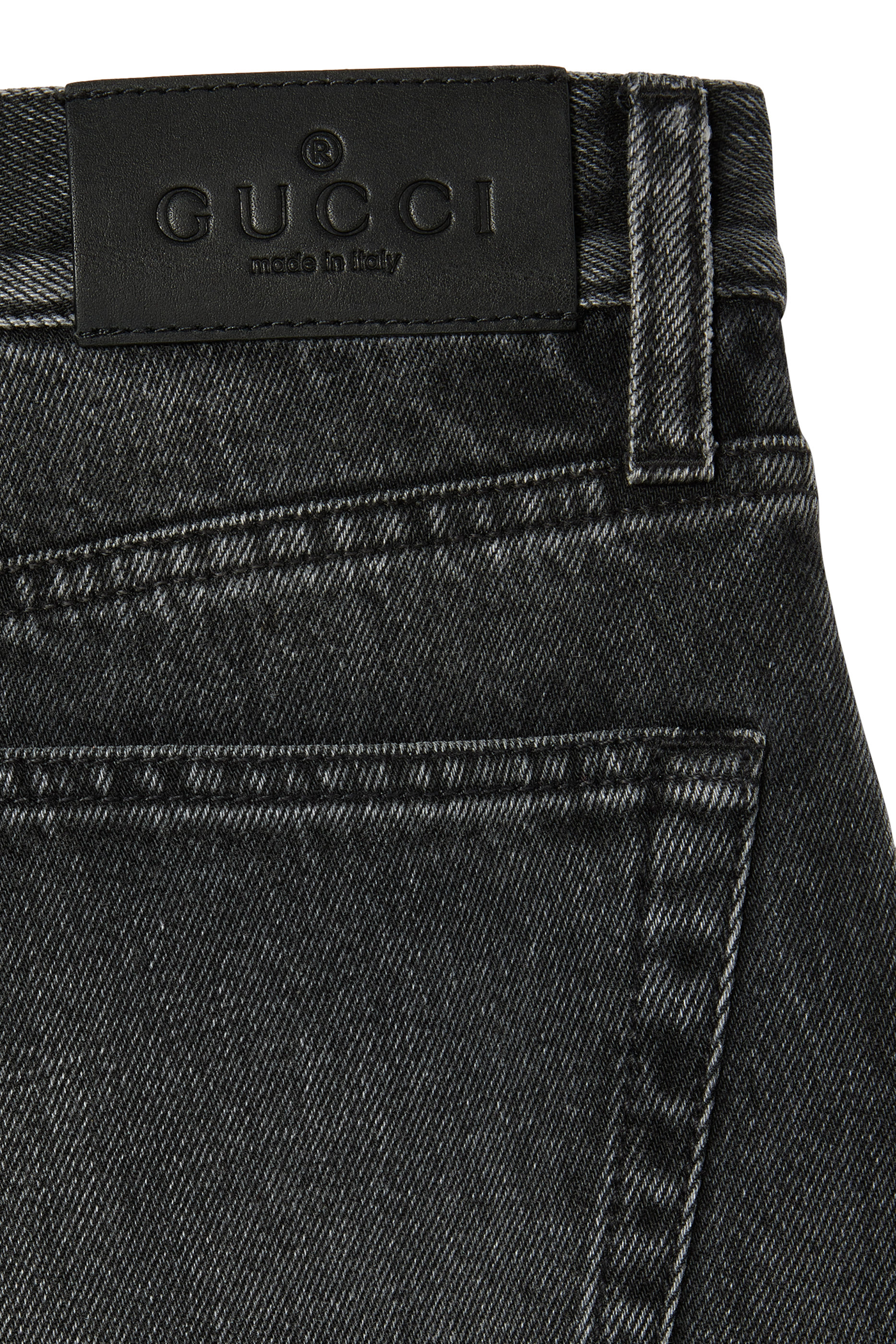  Cotton Denim Pants with Horsebit