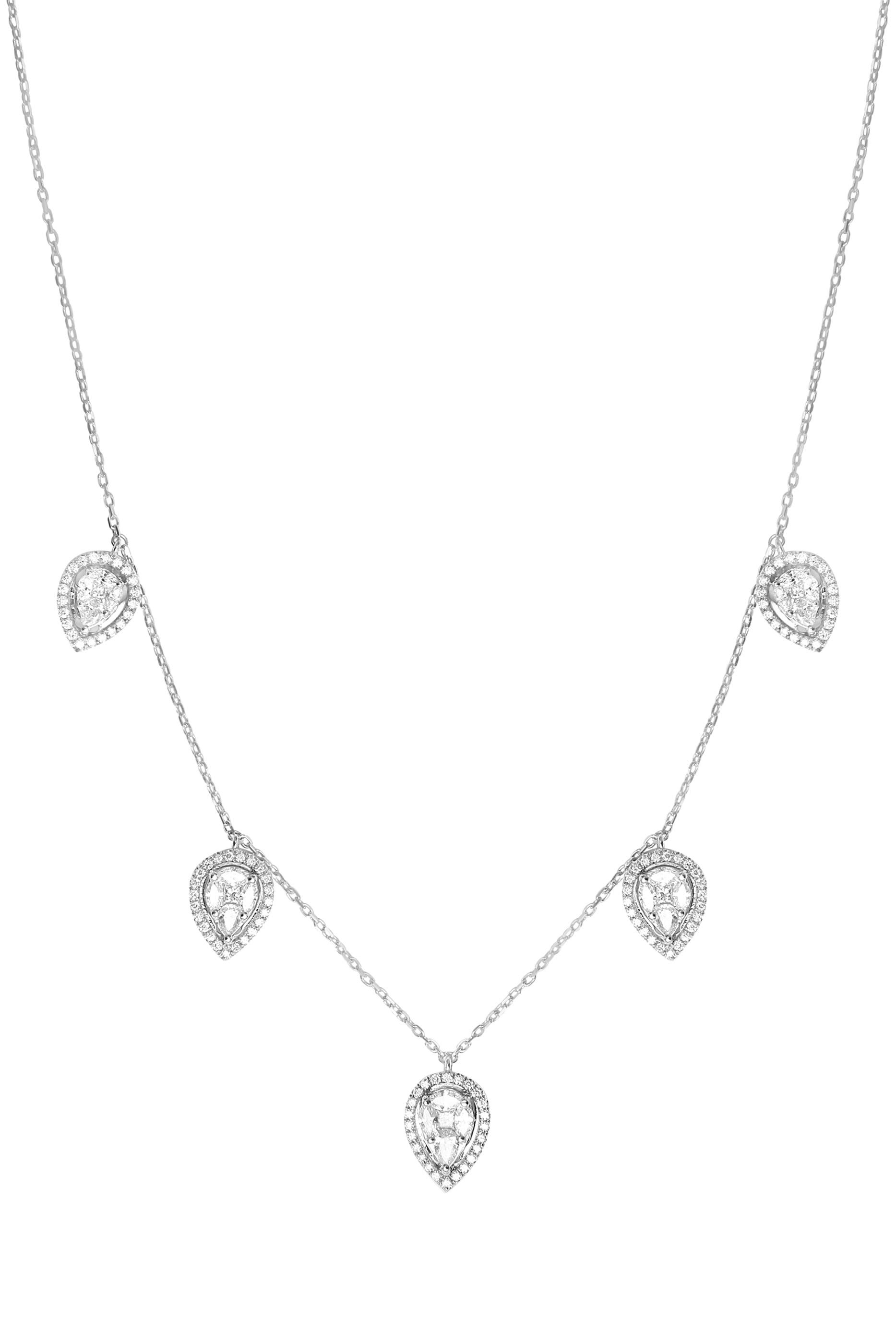 Éclat Choker 5 Pears, 18k White Gold & Diamonds