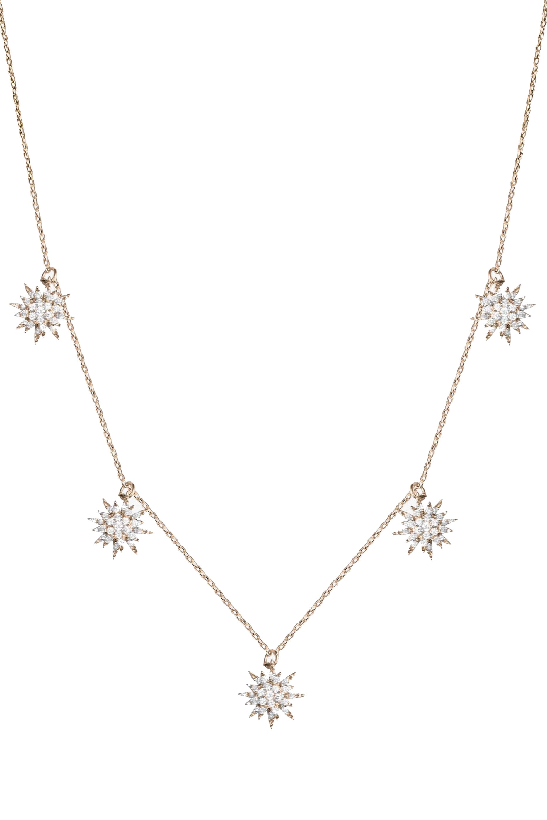 Soleil Large Tassels Necklace, 18K Yellow Gold & Diamonds