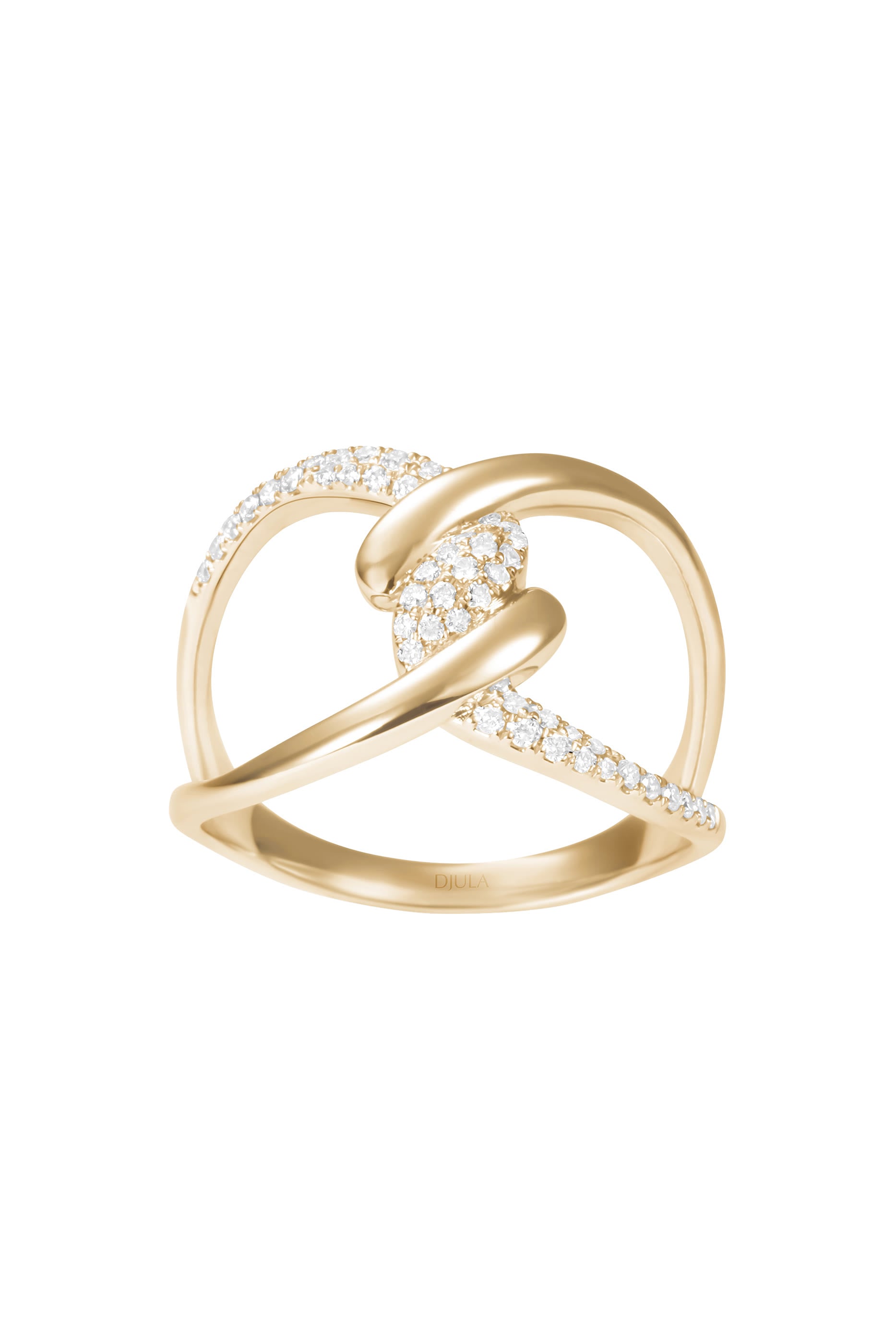  Barbelé Twist Pavé Ring,  18K Yellow Gold & Diamonds