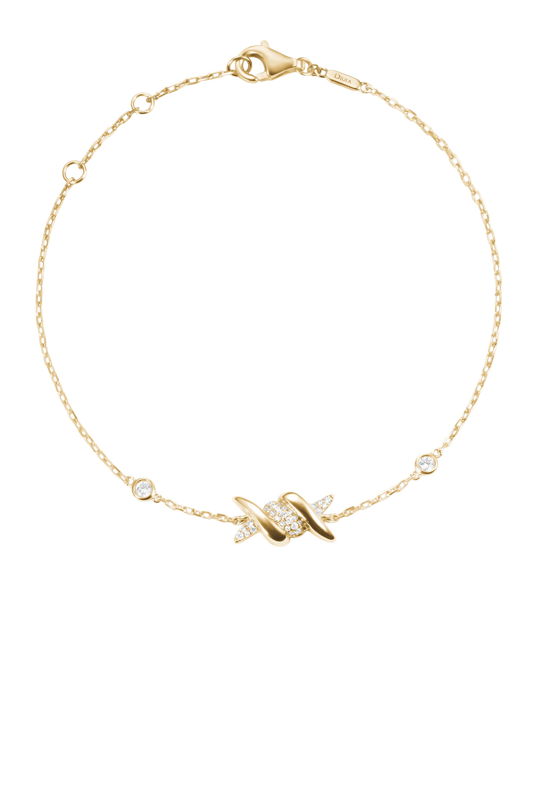  Barbelé Paved Bracelet, 18K Yellow Gold & Diamonds