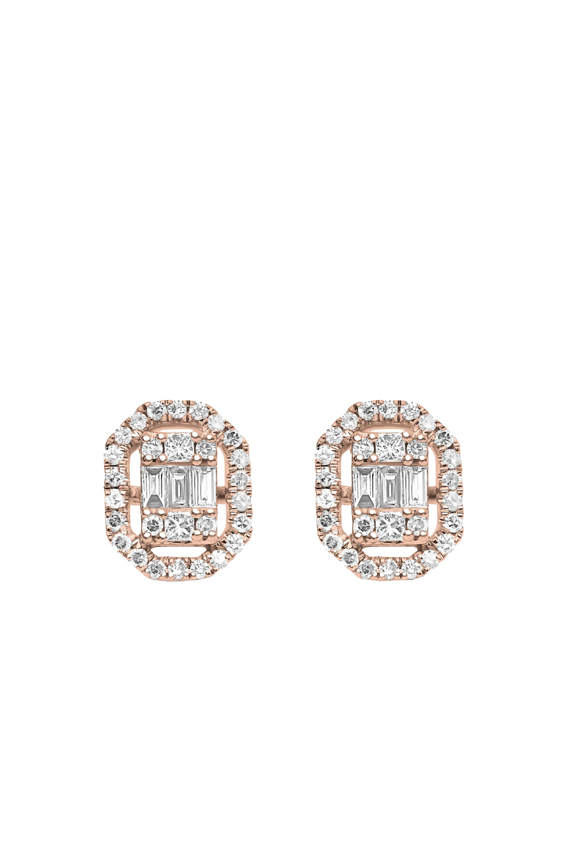 Union Vendôme Earrings, 18K Rose Gold & Diamonds